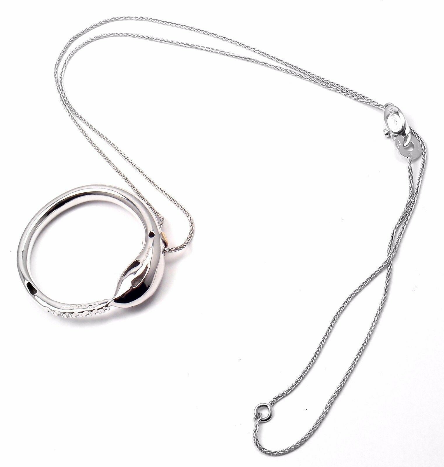 Damiani Jewelry & Watches:Fine Jewelry:Necklaces & Pendants Authentic! Damiani Infinito 18k White Gold Diamond Snake Pendant Necklace