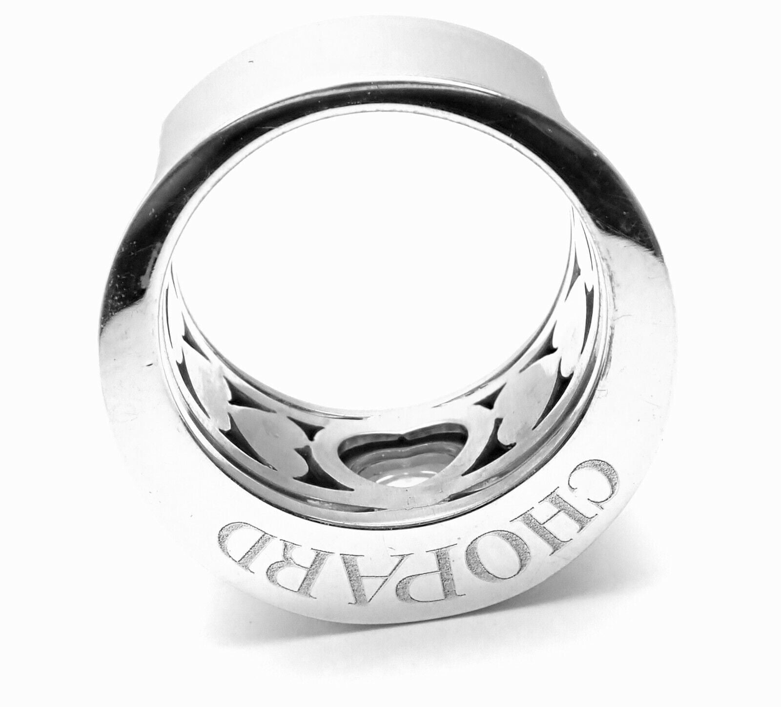 Chopard Jewelry & Watches:Fine Jewelry:Rings AUTHENTIC! CHOPARD 18K WHITE GOLD HAPPY DIAMOND HEART BAND RING