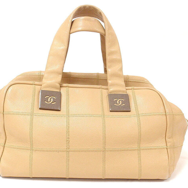 AUTHENTIC 2004 CHANEL LAX SQUARE STITCH CAFE o'LAIT SOFT CAVIAR