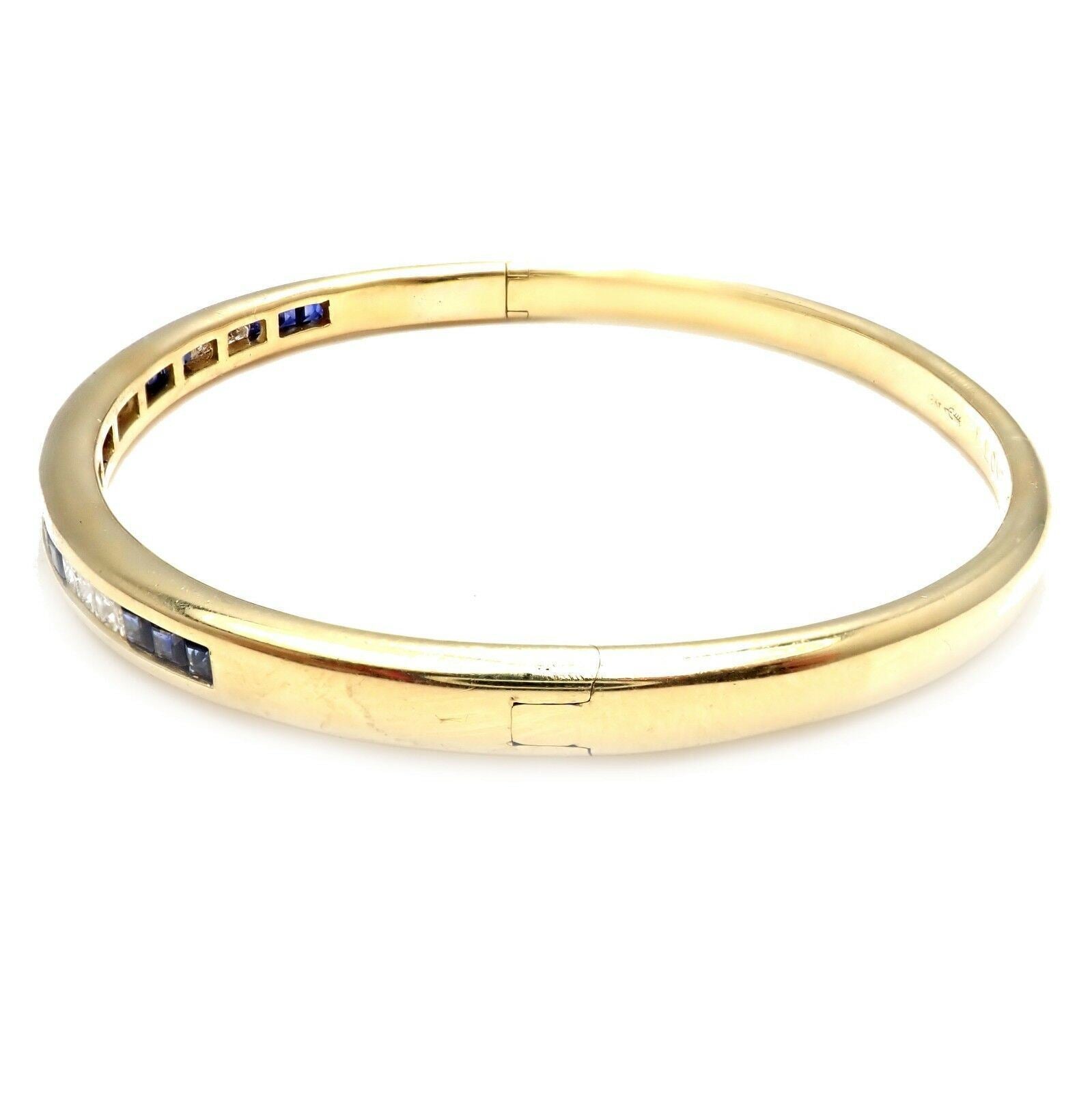 Craig Drake Jewelry & Watches:Fine Jewelry:Bracelets & Charms Rare! Craig Drake 18k Yellow Gold Diamond Sapphire Bangle Bracelet