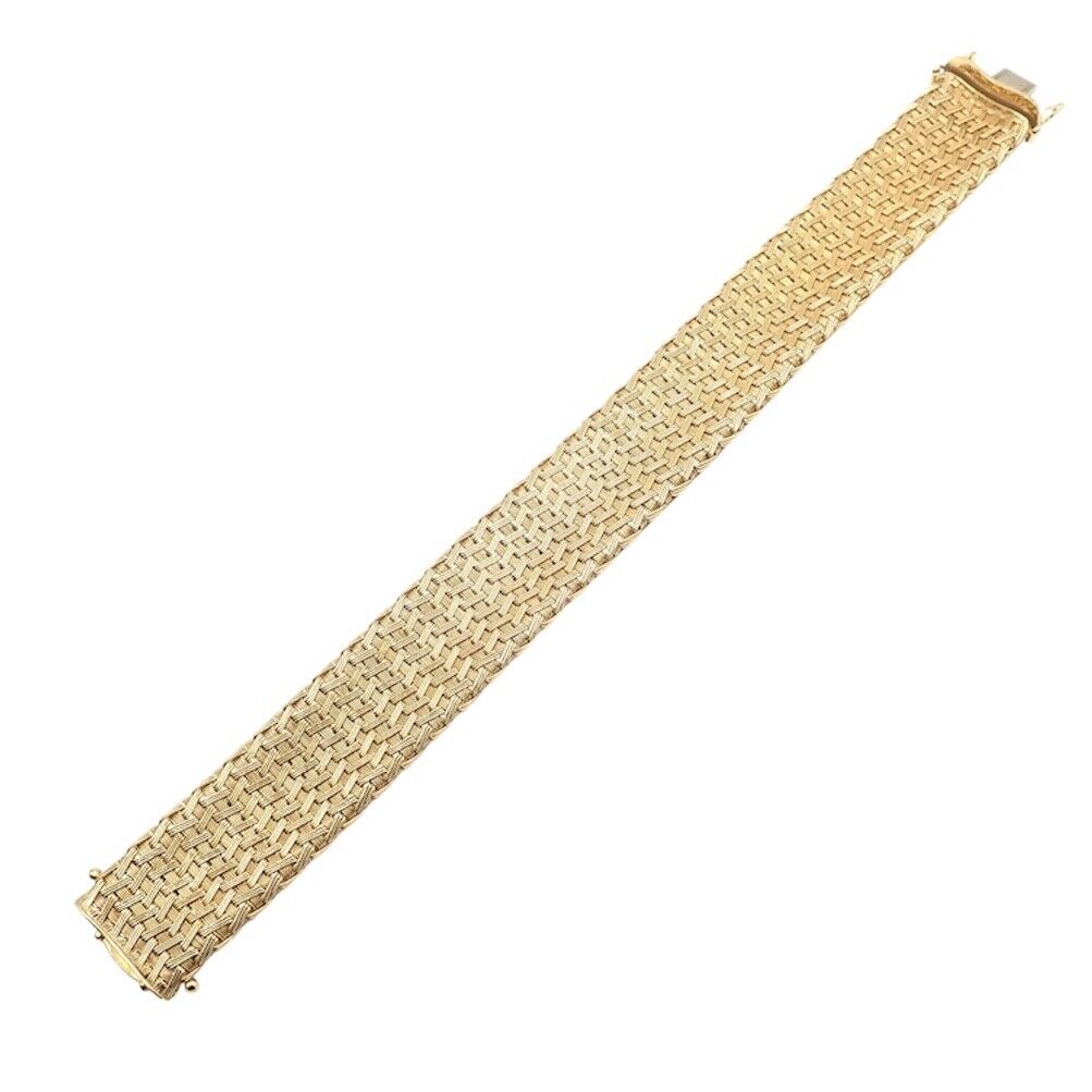 18k Italian yellow gold coil weaved bracelet with FINE diamonds