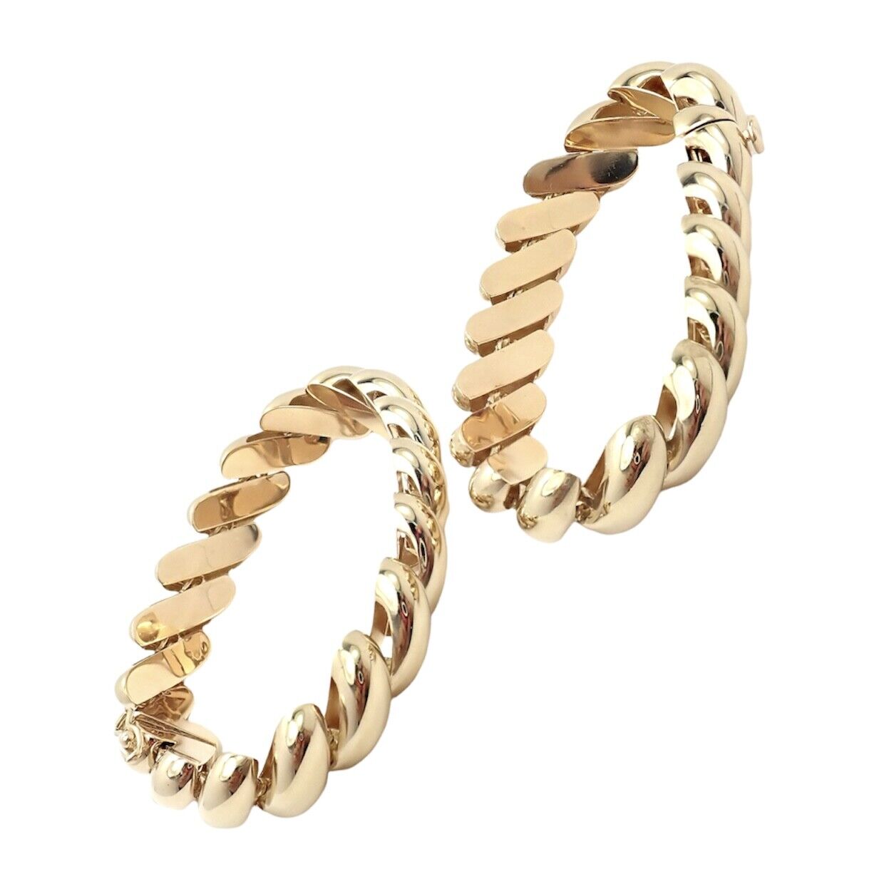 Tiffany & Co. Jewelry & Watches:Fine Jewelry:Bracelets & Charms Vintage Tiffany & Co 14k Yellow Gold Set Of Two Macaroni San Marco Link Bracelet