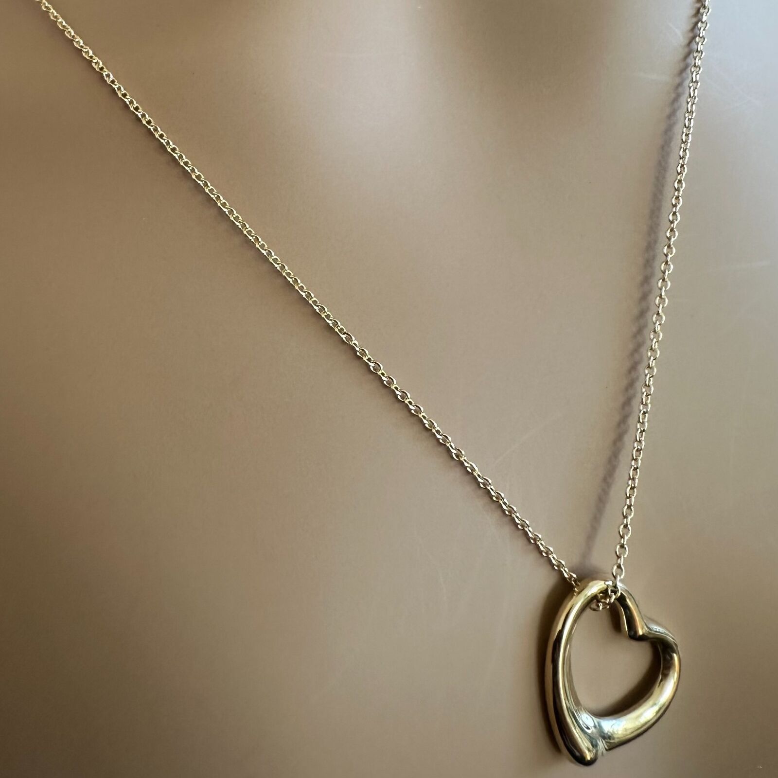 Tiffany & Co. Jewelry & Watches:Fine Jewelry:Necklaces & Pendants Tiffany & Co 18k Yellow Gold Peretti Medium Open Heart Pendant 24" Necklace