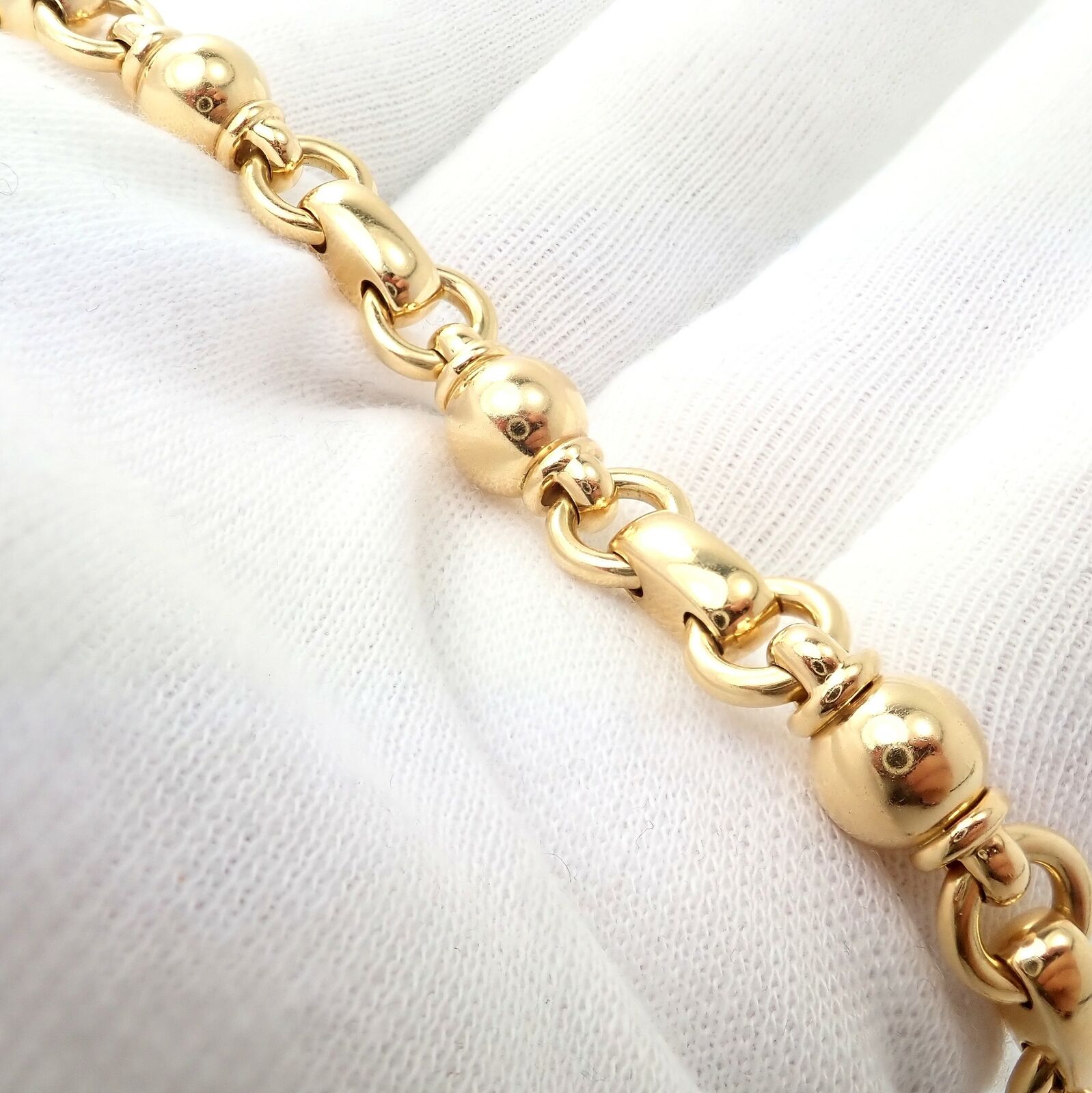 Chanel Camelia Camélia Five Diamond Charm White Gold Link Bracelet