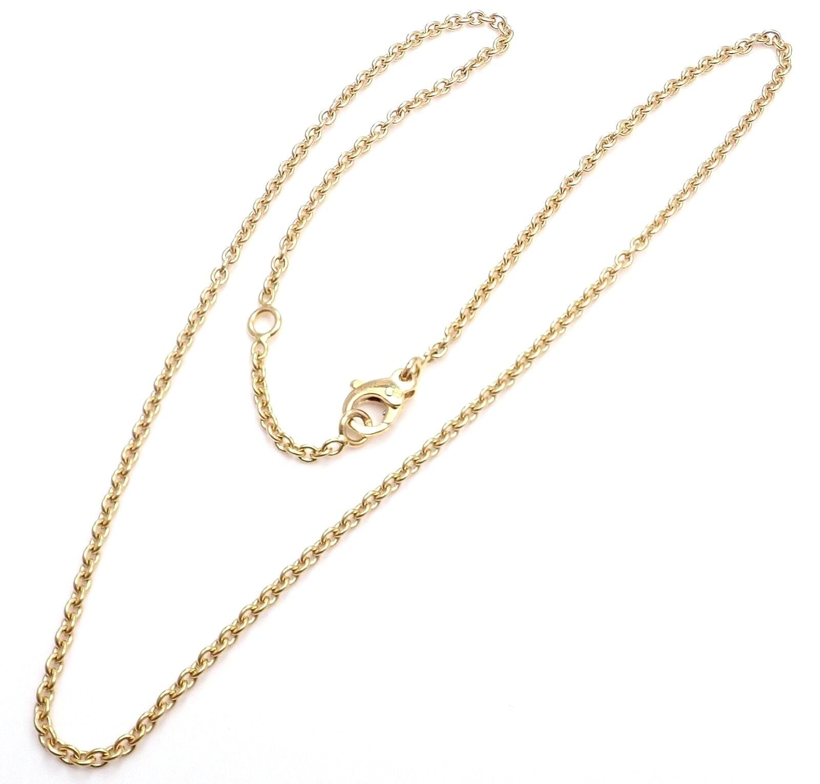Chanel Jewelry & Watches:Fine Jewelry:Necklaces & Pendants Authentic Chanel 18k Yellow Gold Classic Round Chain Necklace 14.75" to 15.75"