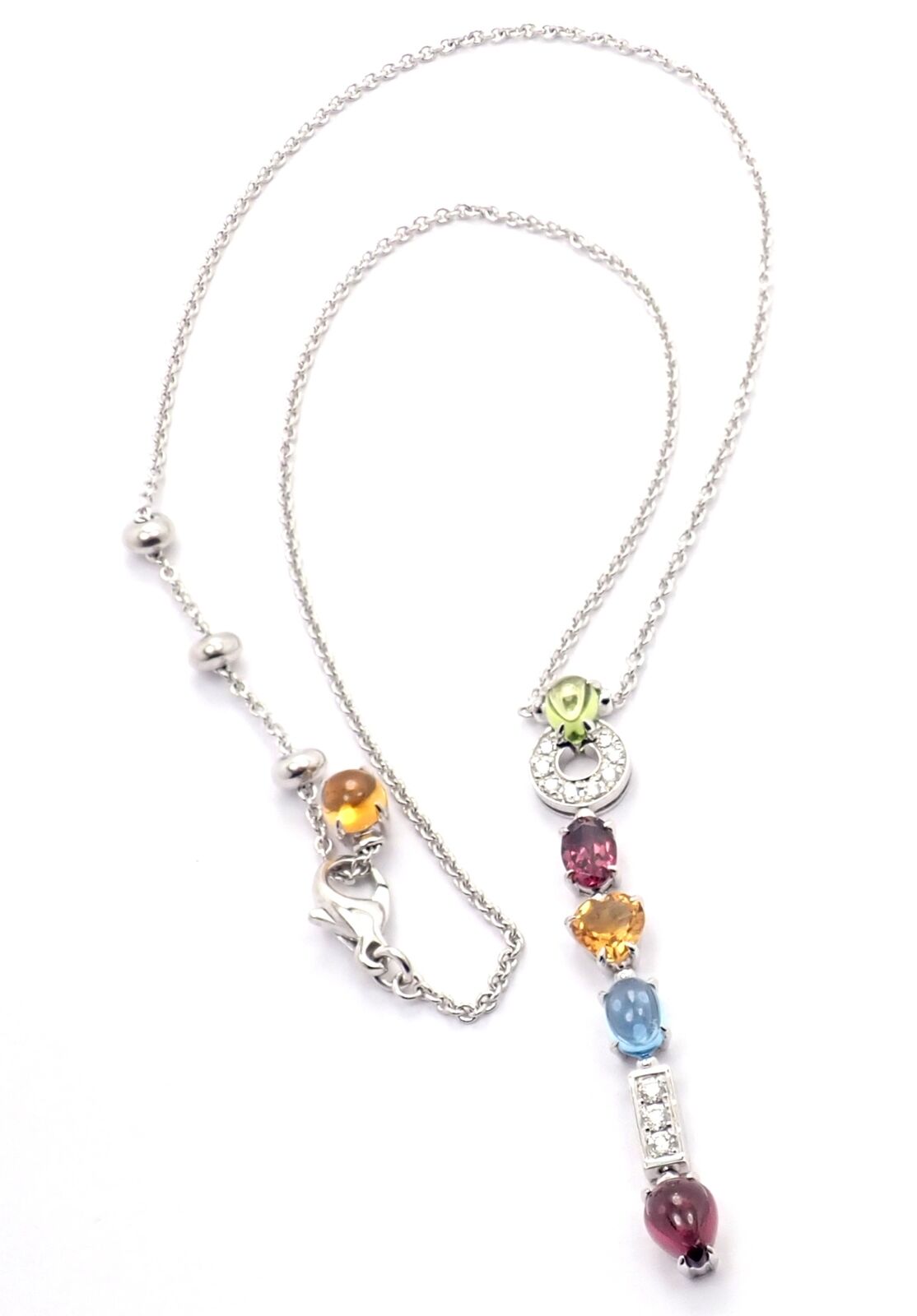 Bulgari Jewelry & Watches:Fine Jewelry:Necklaces & Pendants Authentic! Bvlgari Bulgari Allegra 18k White Gold Diamond Color Stones Necklace