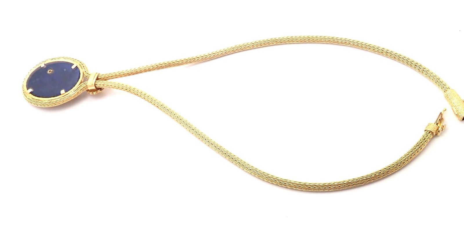 Ilias Lalaounis Jewelry & Watches:Fine Jewelry:Necklaces & Pendants Rare! Authentic Ilias Lalaounis 18k Gold Sodalite Pendant Lariat Necklace