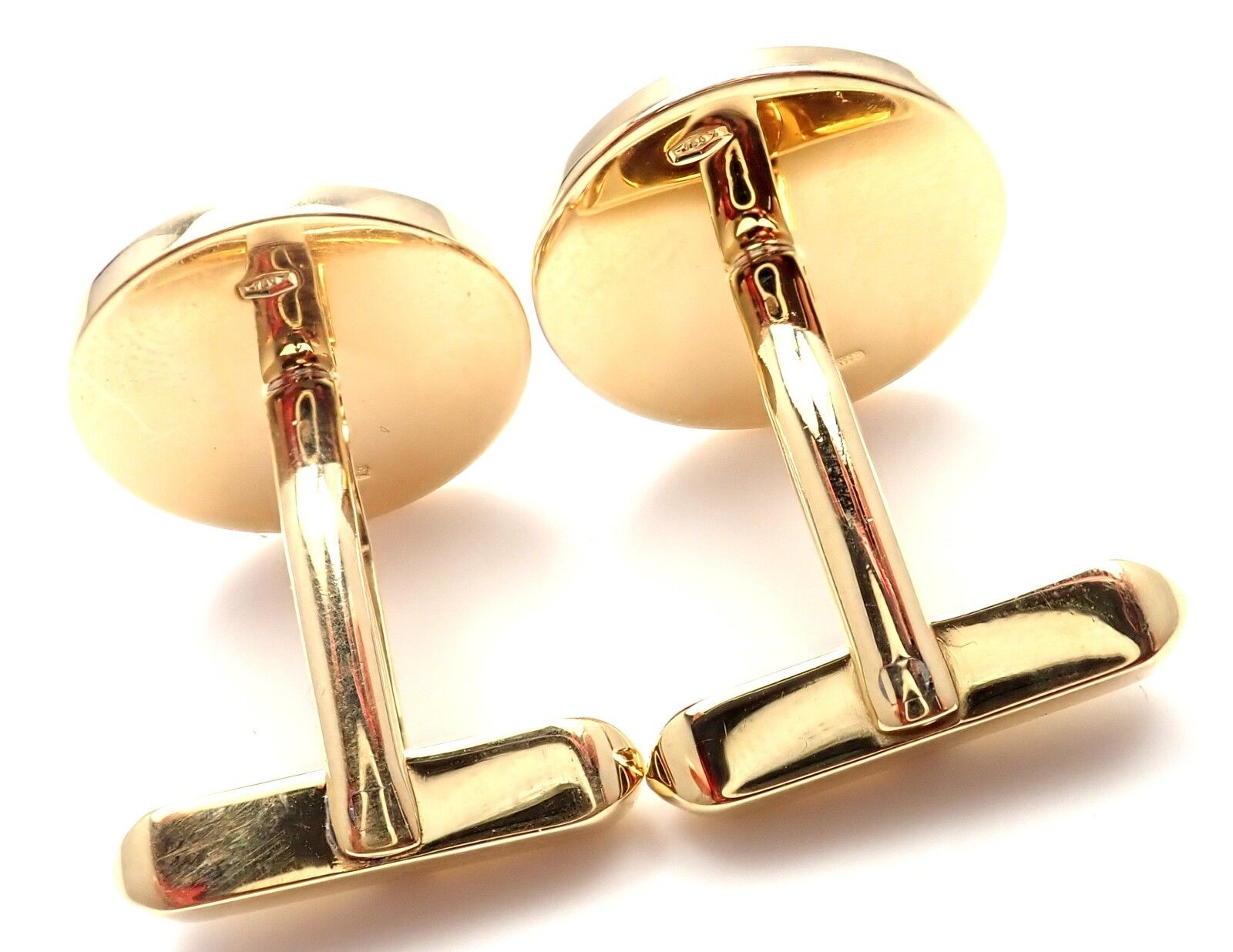 Authentic! Bvlgari Bulgari 18k Yellow Gold Black Onyx Cufflinks