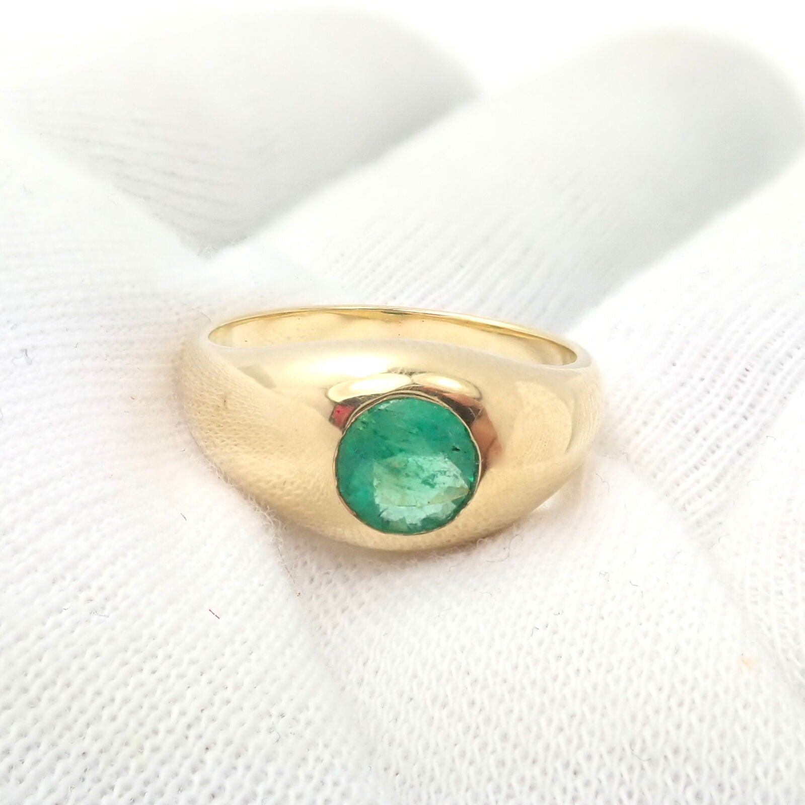 Cartier Jewelry & Watches:Fine Jewelry:Rings Authentic! Vintage Cartier 18k Yellow Gold Emerald Band Ring