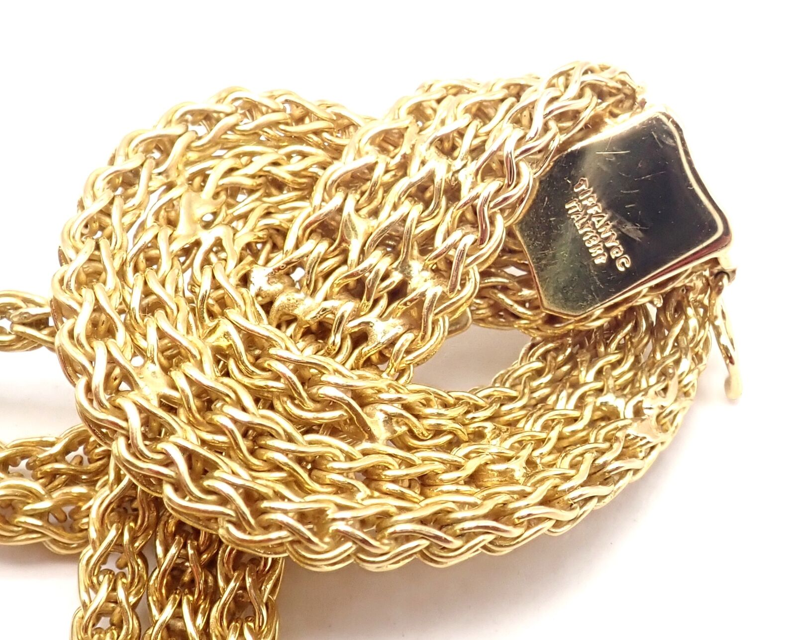 Authentic! Vintage Tiffany & Co 18k Yellow Gold Woven Knot Bracelet