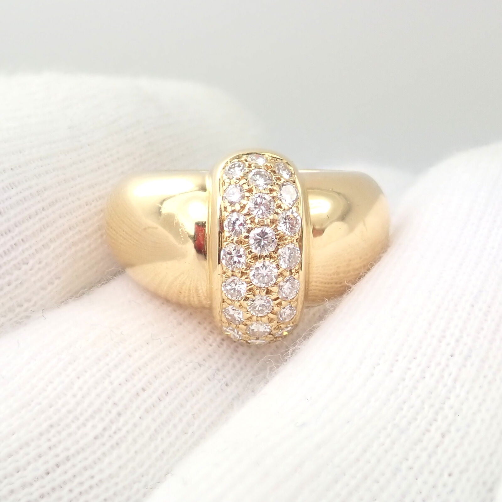 Van Cleef & Arpels Jewelry & Watches:Fine Jewelry:Rings Rare! Authentic Van Cleef & Arpels 18k Yellow Gold Diamond Cocktail Ring Sz 5.25