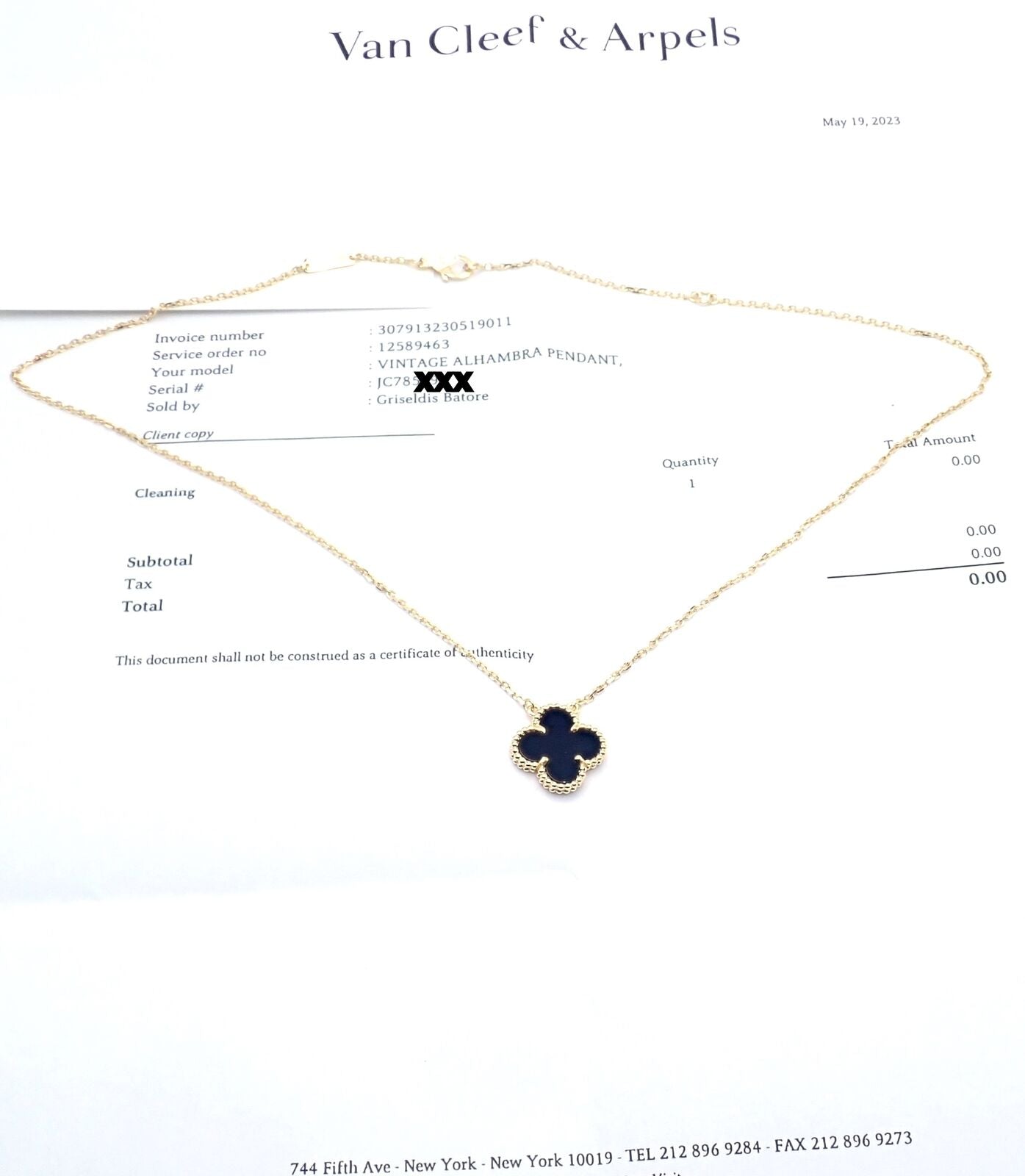 Van Cleef & Arpels Celestial Blue Sevres Vintage Alhambra 18K Yellow Gold  Diamond Necklace Van Cleef & Arpels | TLC