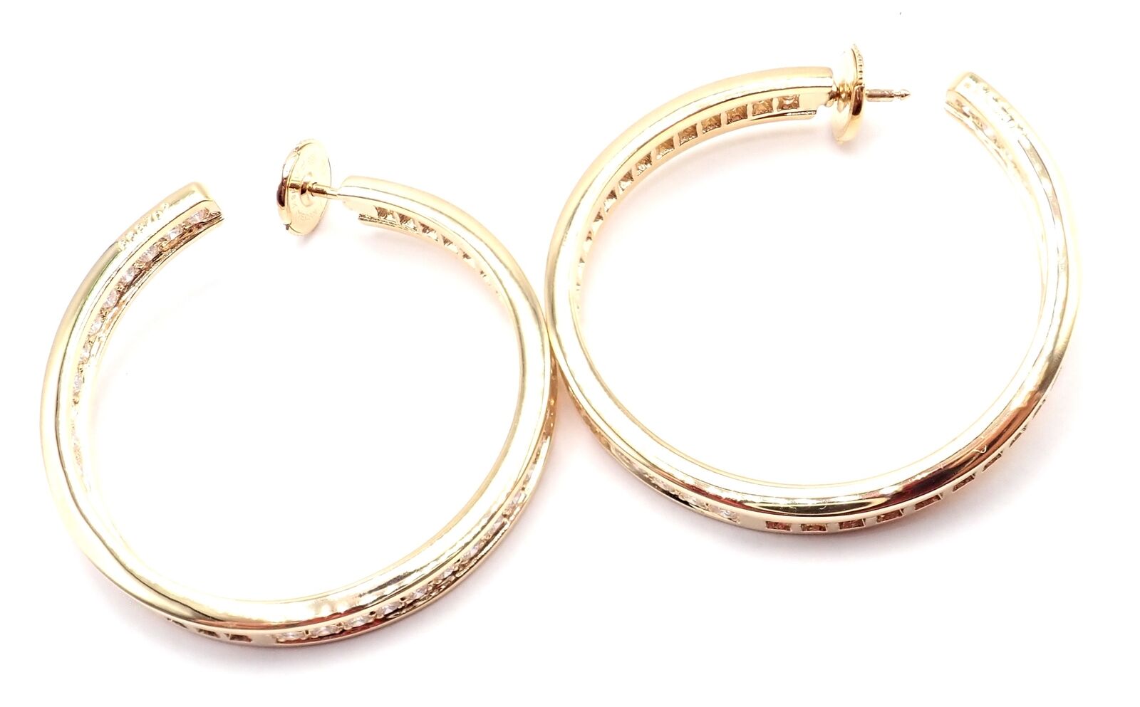Cartier Jewelry & Watches:Fine Jewelry:Earrings Authentic! Cartier 18k Yellow Gold Inside Out Diamond Large Hoop Earrings