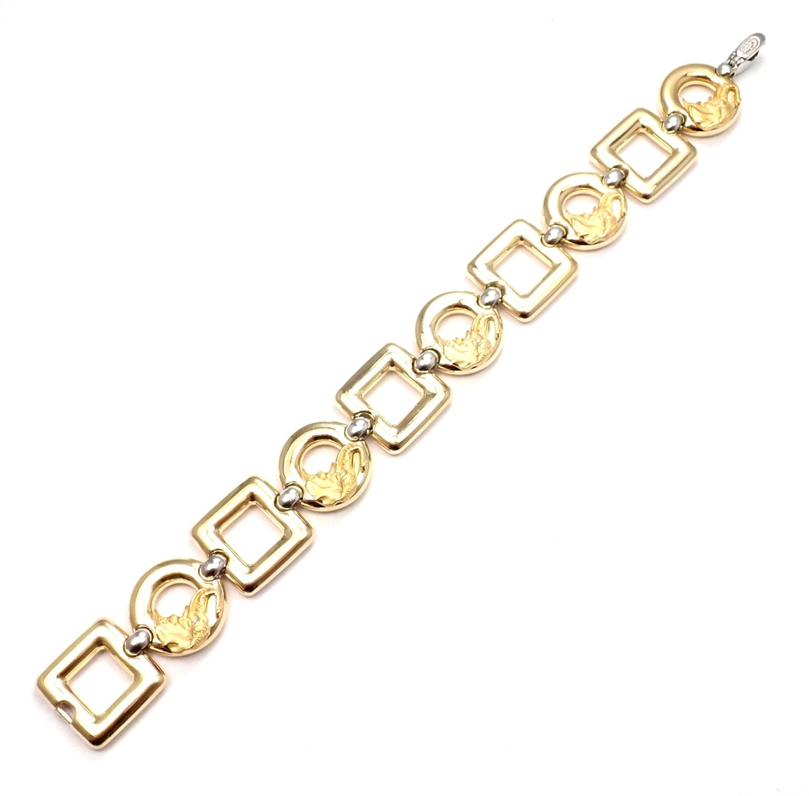 Carrera y Carrera Jewelry & Watches:Fine Jewelry:Bracelets & Charms Authentic Carrera Y Carrera 18k Yellow White Gold Diamond Elephant Link Bracelet