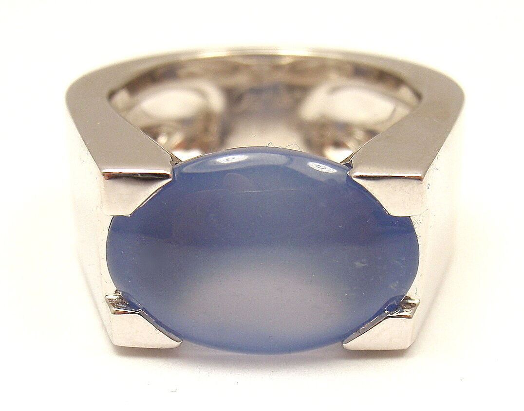 Cartier Jewelry & Watches:Fine Jewelry:Rings Authentic! Cartier 18k White Gold Large Chalcedony Ring