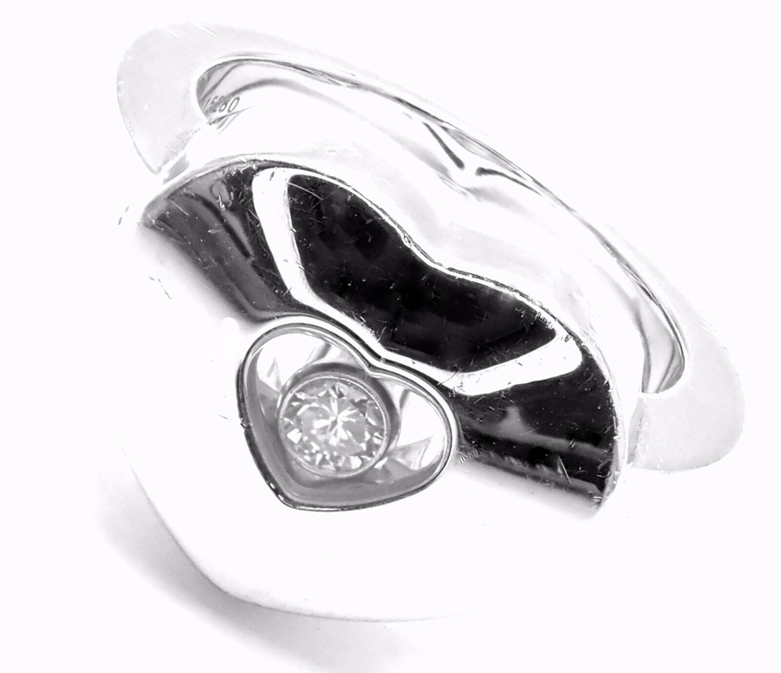 Chopard Jewelry & Watches:Fine Jewelry:Rings Authentic! Chopard 18k White Gold Happy Diamond Heart Ring
