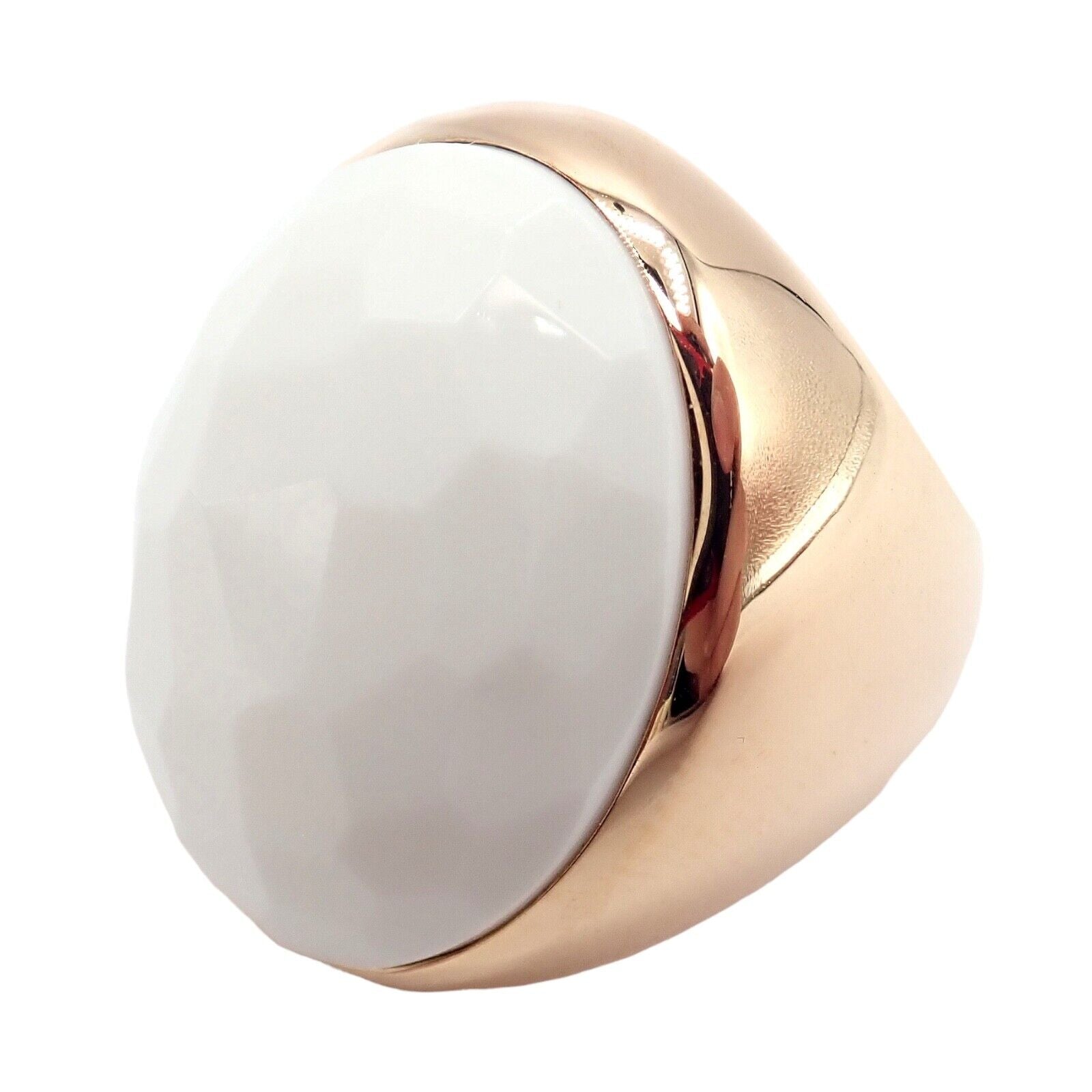 Pomellato Jewelry & Watches:Fine Jewelry:Rings Authentic! Pomellato 18k Rose Gold Large Oval White Cacholong Victoria Ring