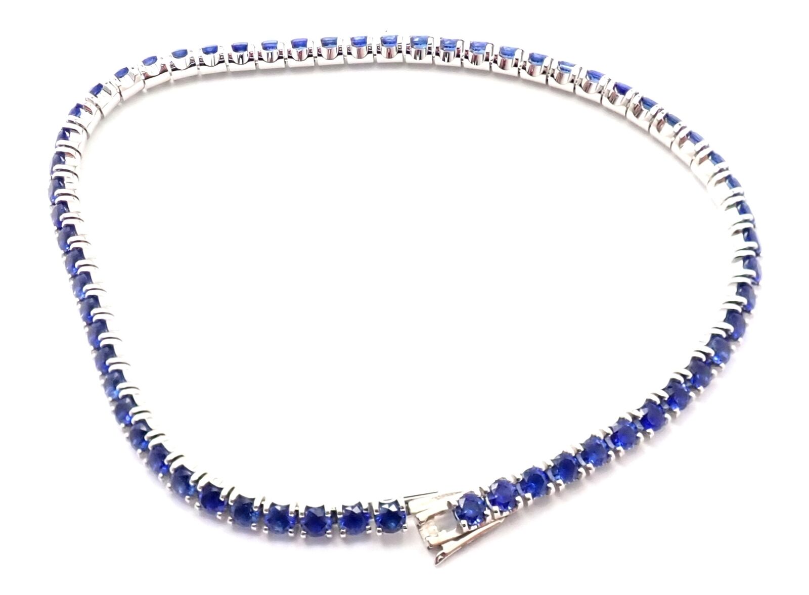 Cartier Jewelry & Watches:Fine Jewelry:Bracelets & Charms Authentic! Cartier 18k White Gold Sapphire Essential Lines Bracelet Paper