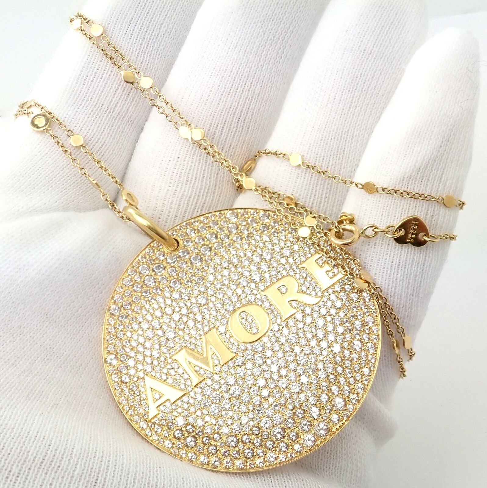 Pasquale Bruni Jewelry & Watches:Fine Jewelry:Necklaces & Pendants Pasquale Bruni 18k Yellow Gold Extra Large Diamond + Sapp Amore Pendant Necklace