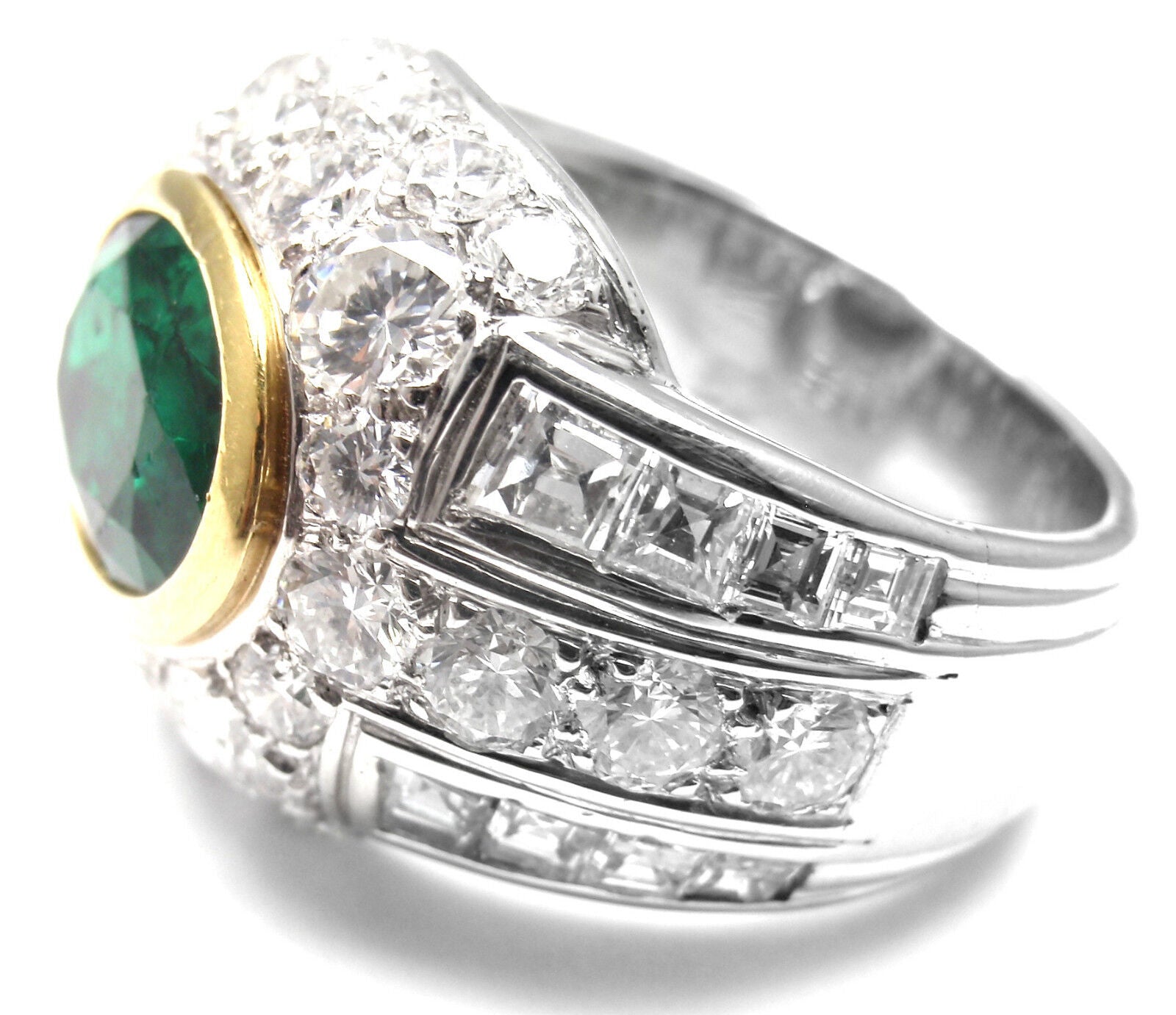 Patek Philippe Jewelry & Watches:Fine Jewelry:Rings Rare! Authentic Patek Philippe Platinum Diamond Emerald Ring Certificate