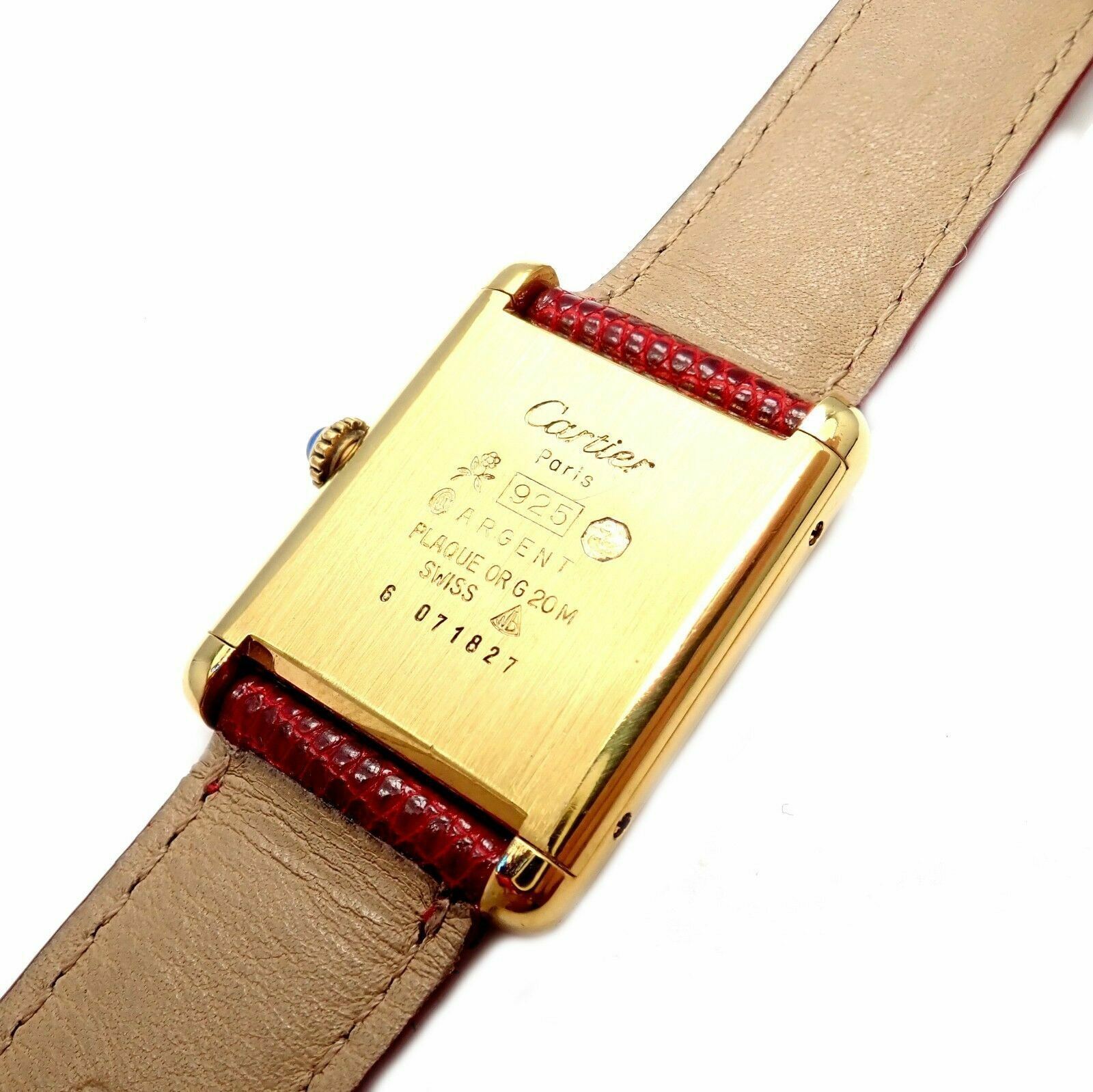 Cartier Jewelry & Watches:Watches, Parts & Accessories:Watches:Wristwatches Authentic! Cartier Tank Vermeil 925 Unisex Manual Wind Watch