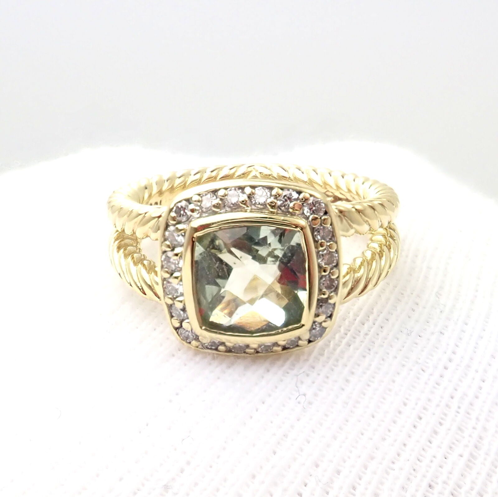 David Yurman Jewelry & Watches:Fine Jewelry:Rings David Yurman Albion 18k Yellow Gold Diamond Citrine Ring sz 5.25