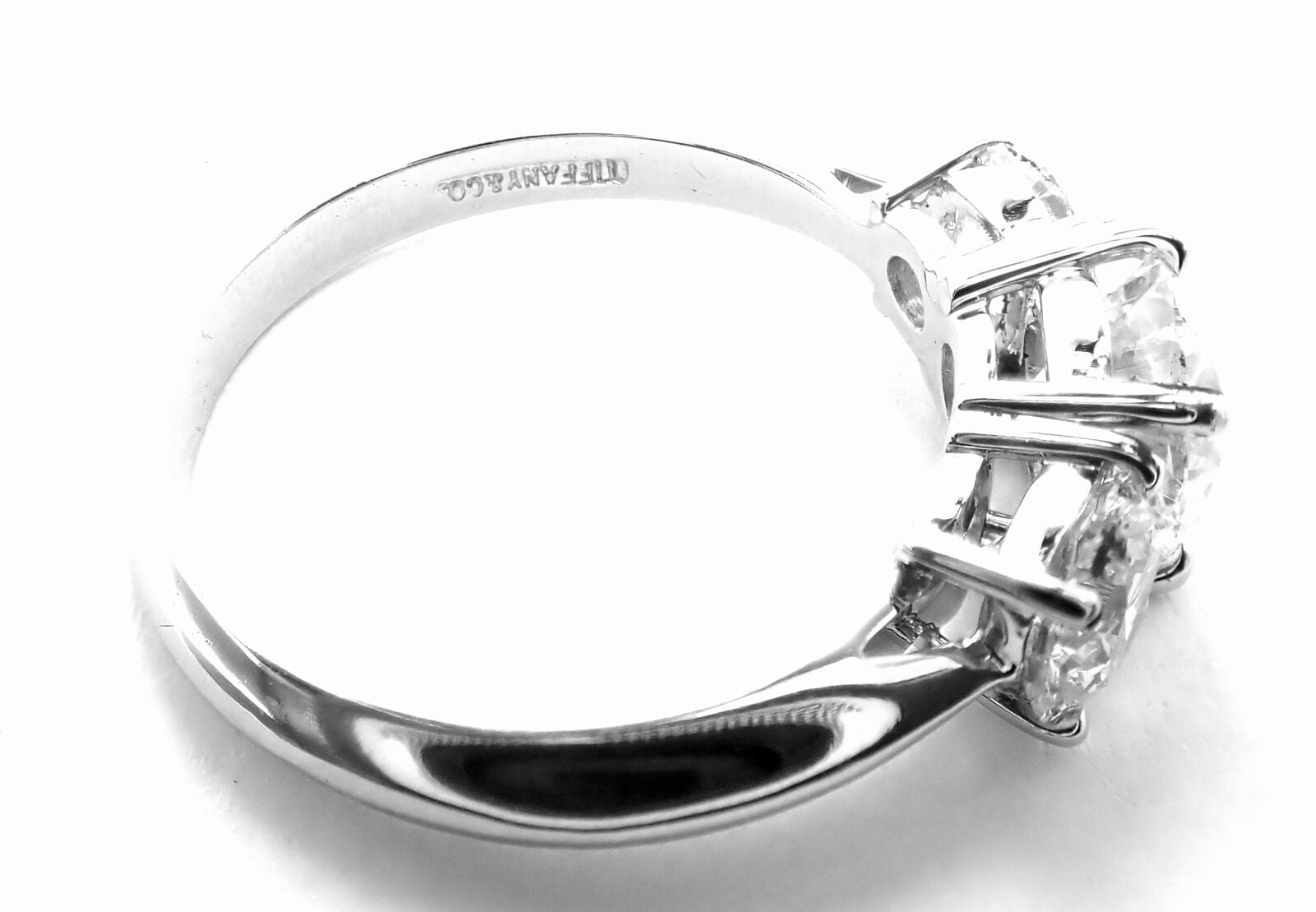 Tiffany & Co. Jewelry & Watches:Fine Jewelry:Rings Authentic! Tiffany & Co Platinum 2.07ct Three Stone Diamond Band Ring GIA