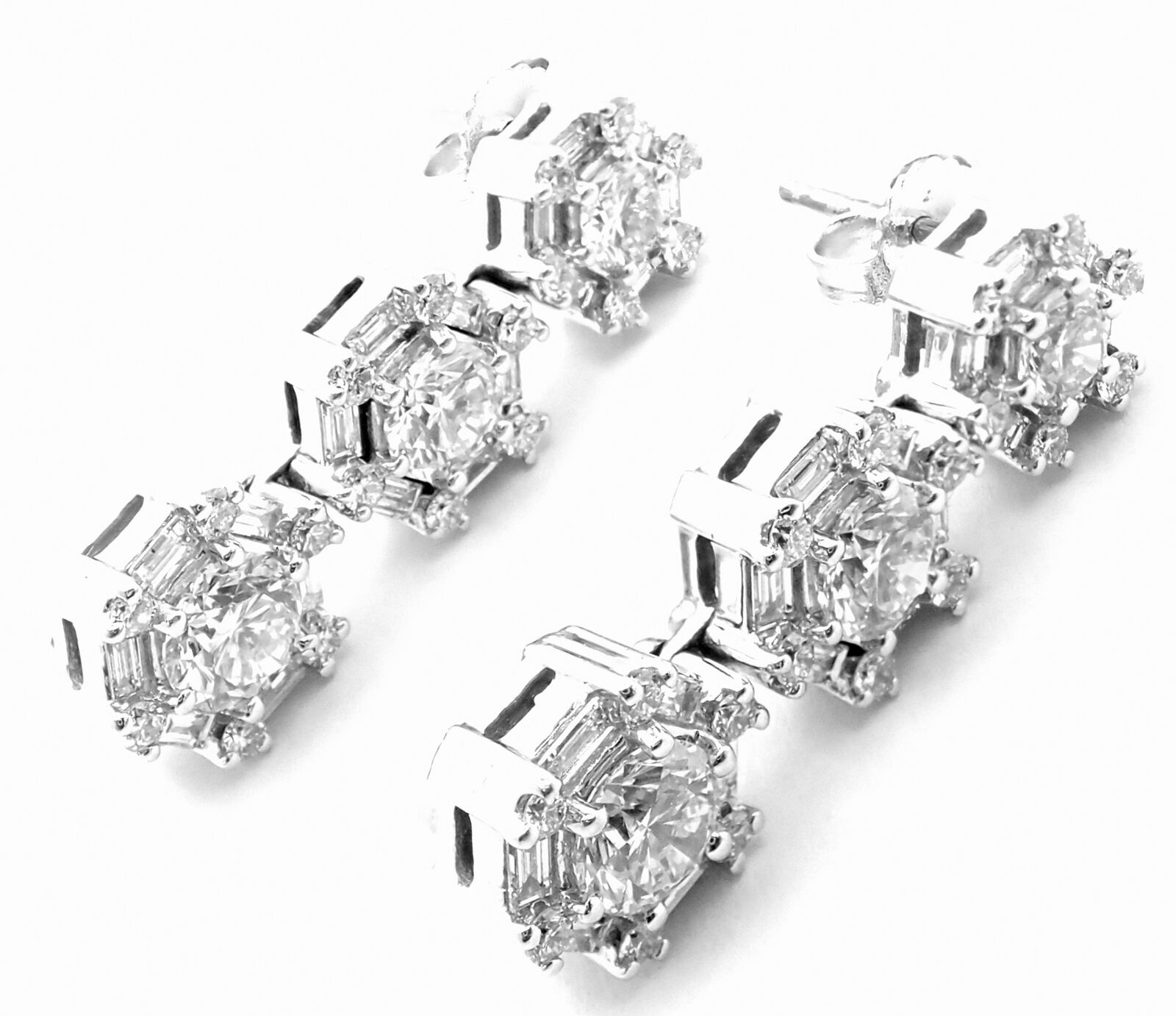 Roberto Coin Jewelry & Watches:Fine Jewelry:Earrings Authentic! Roberto Coin 18k White Gold 3ct Diamond Drop Earrings