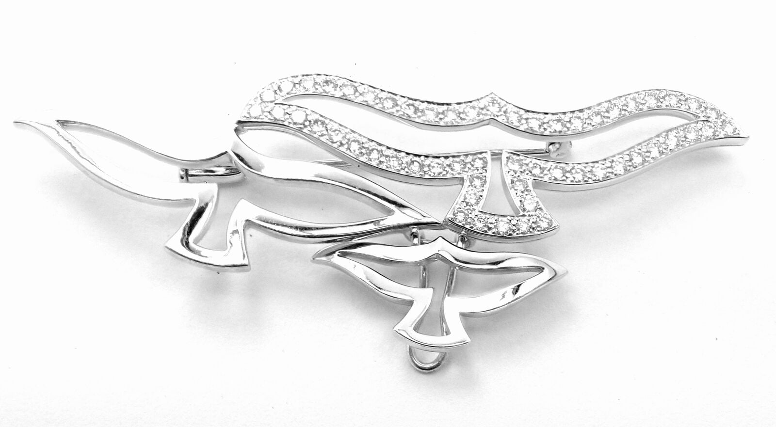 Cartier Jewelry & Watches:Fine Jewelry:Brooches & Pins Rare! Authentic Cartier Bird 18k White Gold Diamond Pendant Pin Brooch