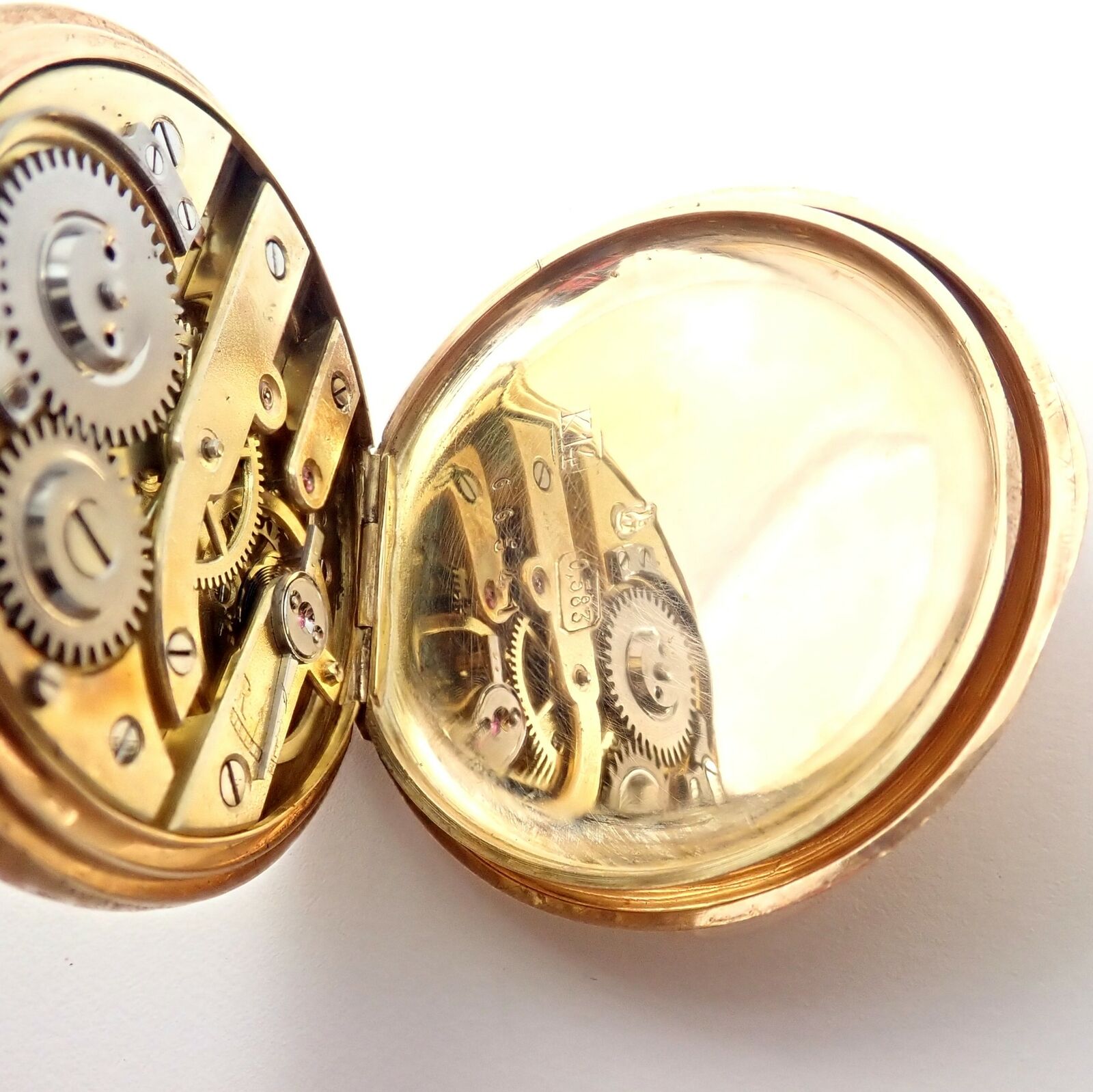 Estate Jewelry & Watches:Watches, Parts & Accessories:Watches:Pocket Watches Vintage! Swiss 14k Yellow Gold Ladies Pocket Watch 33mm High Grade Movement