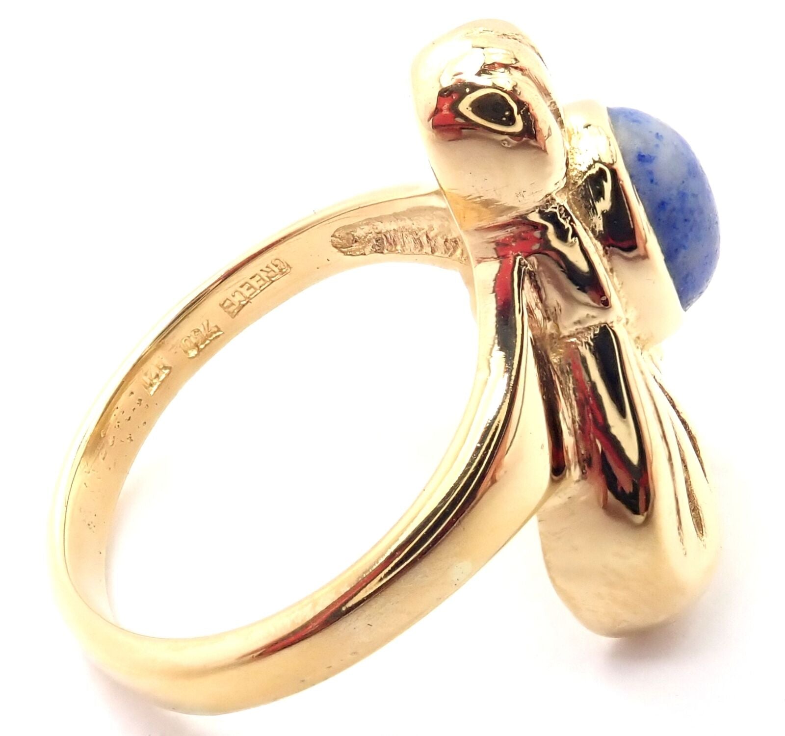 Lalaounis Jewelry & Watches:Fine Jewelry:Rings Authentic! Ilias Lalaounis 18k Yellow Gold Sodalite Greek Ring