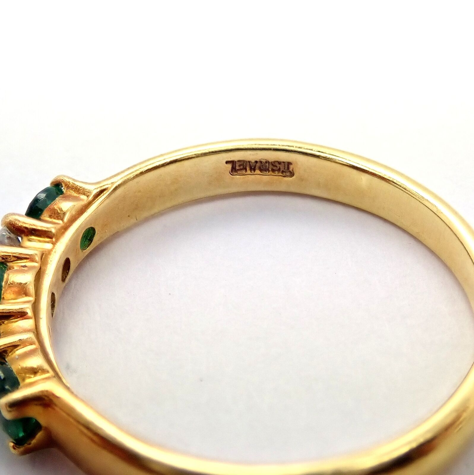 Tiffany & Co. Jewelry & Watches:Fine Jewelry:Rings Authentic! Tiffany & Co 18k Gold Emerald Diamond Band Ring