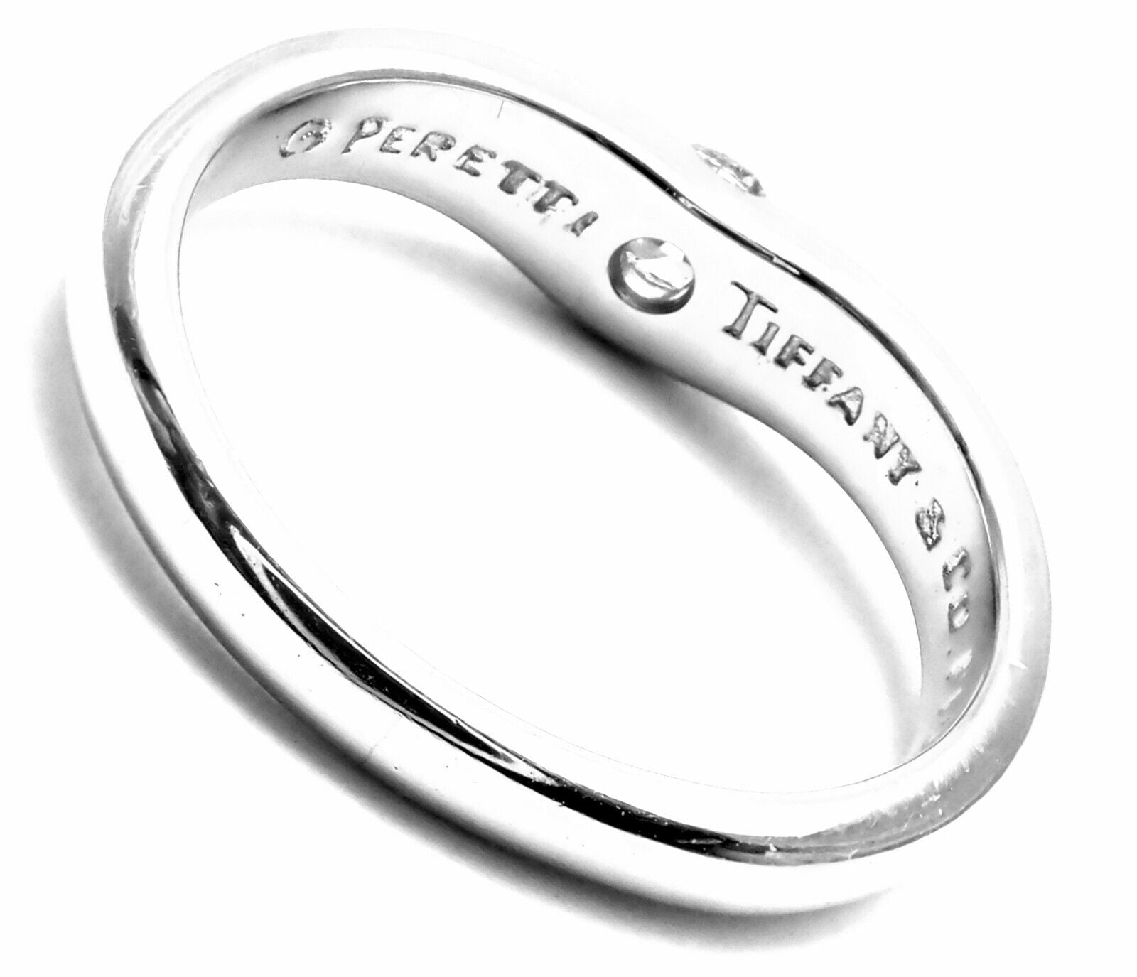 Tiffany & Co. Jewelry & Watches:Fine Jewelry:Rings AUTHENTIC! TIFFANY & Co. PLATINUM PERETTI DIAMOND 0.18ct BAND RING