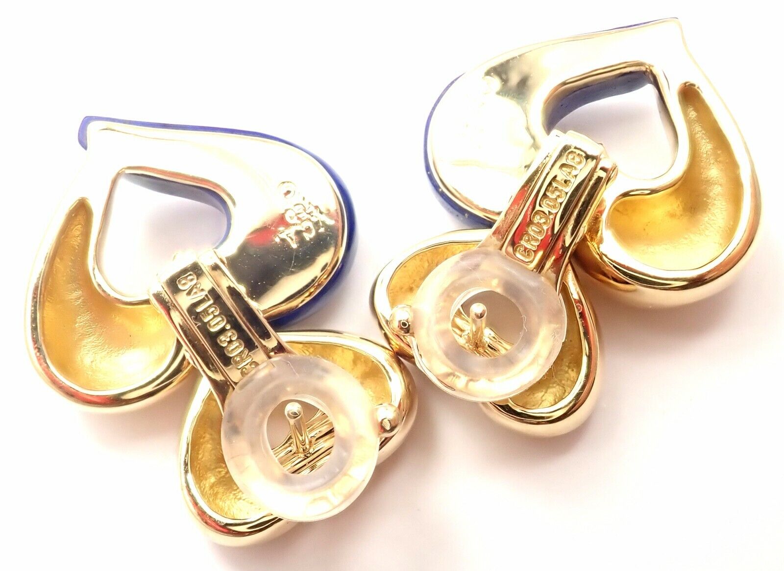 Van Cleef & Arpels Jewelry & Watches:Fine Jewelry:Earrings Rare! Authentic Van Cleef & Arpels 18k Yellow Gold Lapis Lazuli Heart Earrings