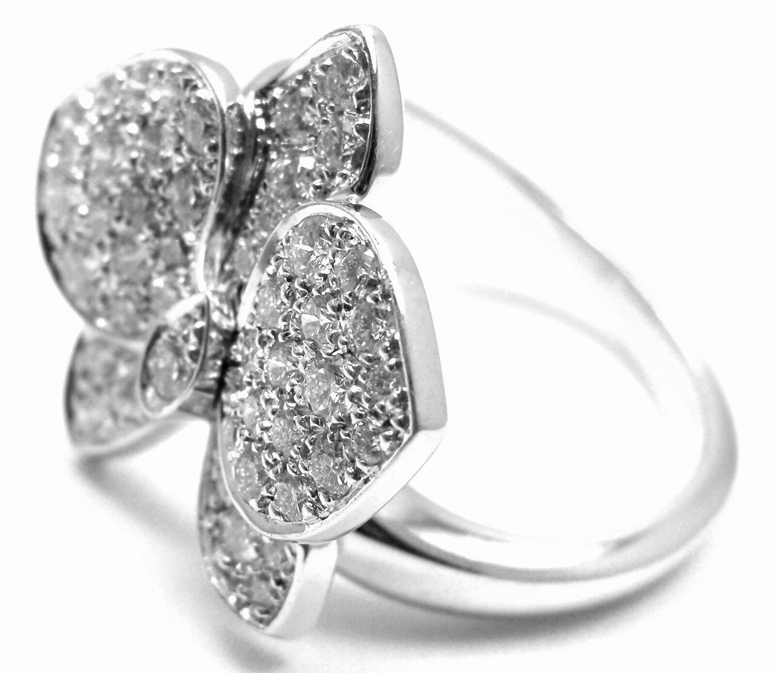 Cartier Jewelry & Watches:Fine Jewelry:Rings Authentic! Cartier Caresse D'orchidées Orchid Flower 18k White Gold Diamond Ring