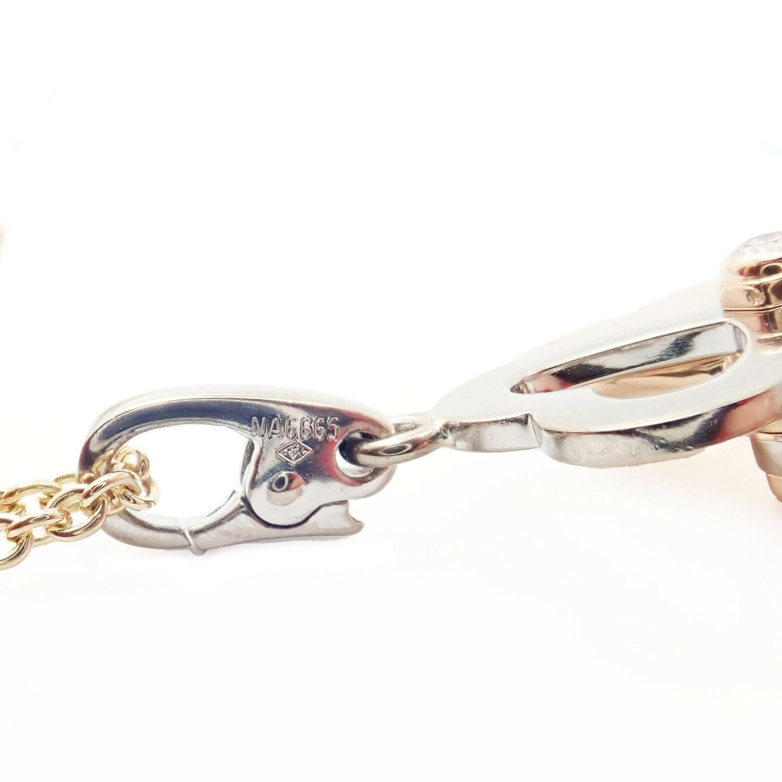 Cartier Jewelry & Watches:Fine Jewelry:Necklaces & Pendants Authentic! Cartier 18k Tri-Color Gold 2 Diamond 4 Leaf Clover Pendant Necklace