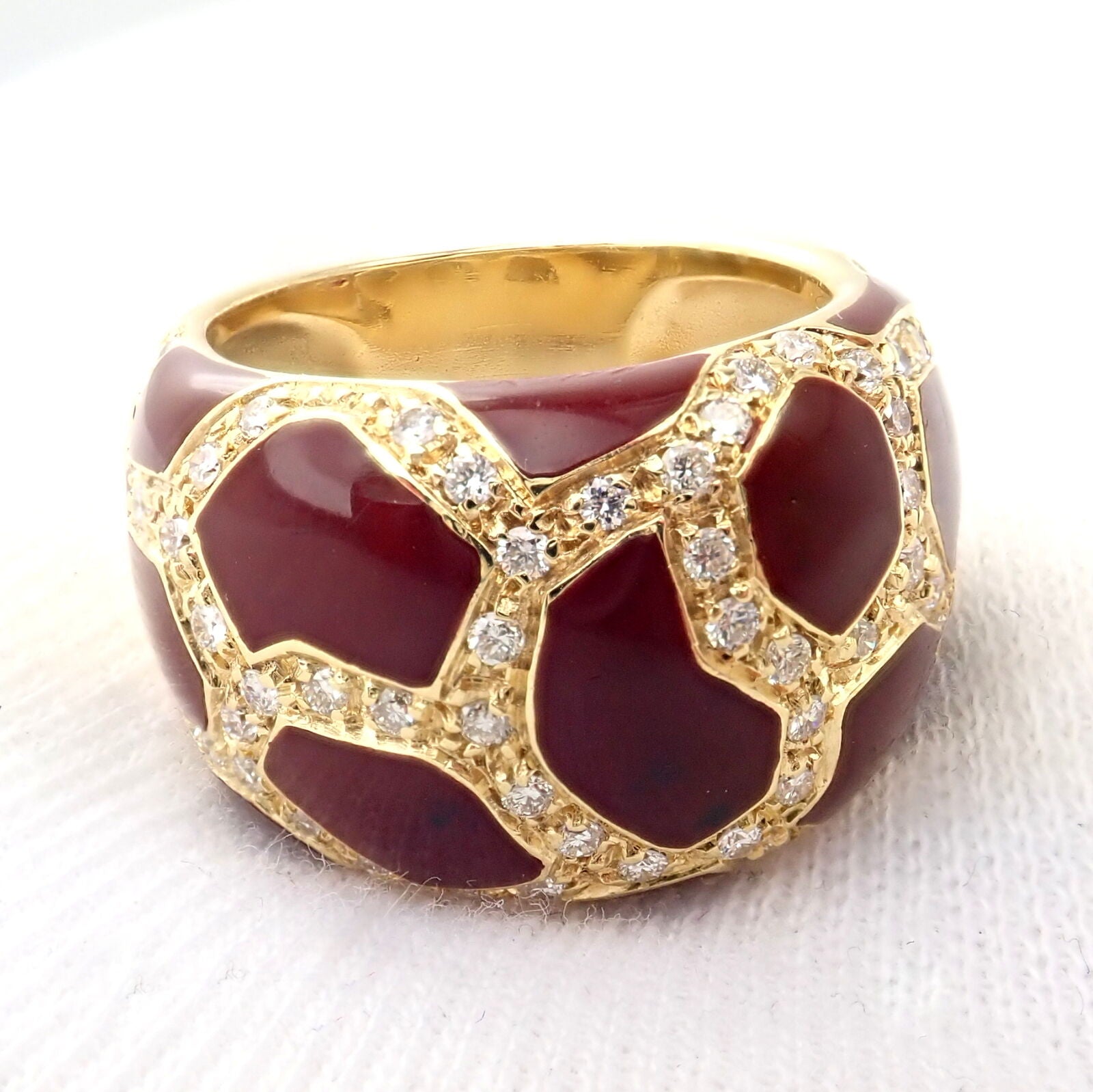 Roberto Coin Jewelry & Watches:Fine Jewelry:Rings Authentic! Roberto Coin Giraffe 18k Yellow Gold Enamel Diamond Ring