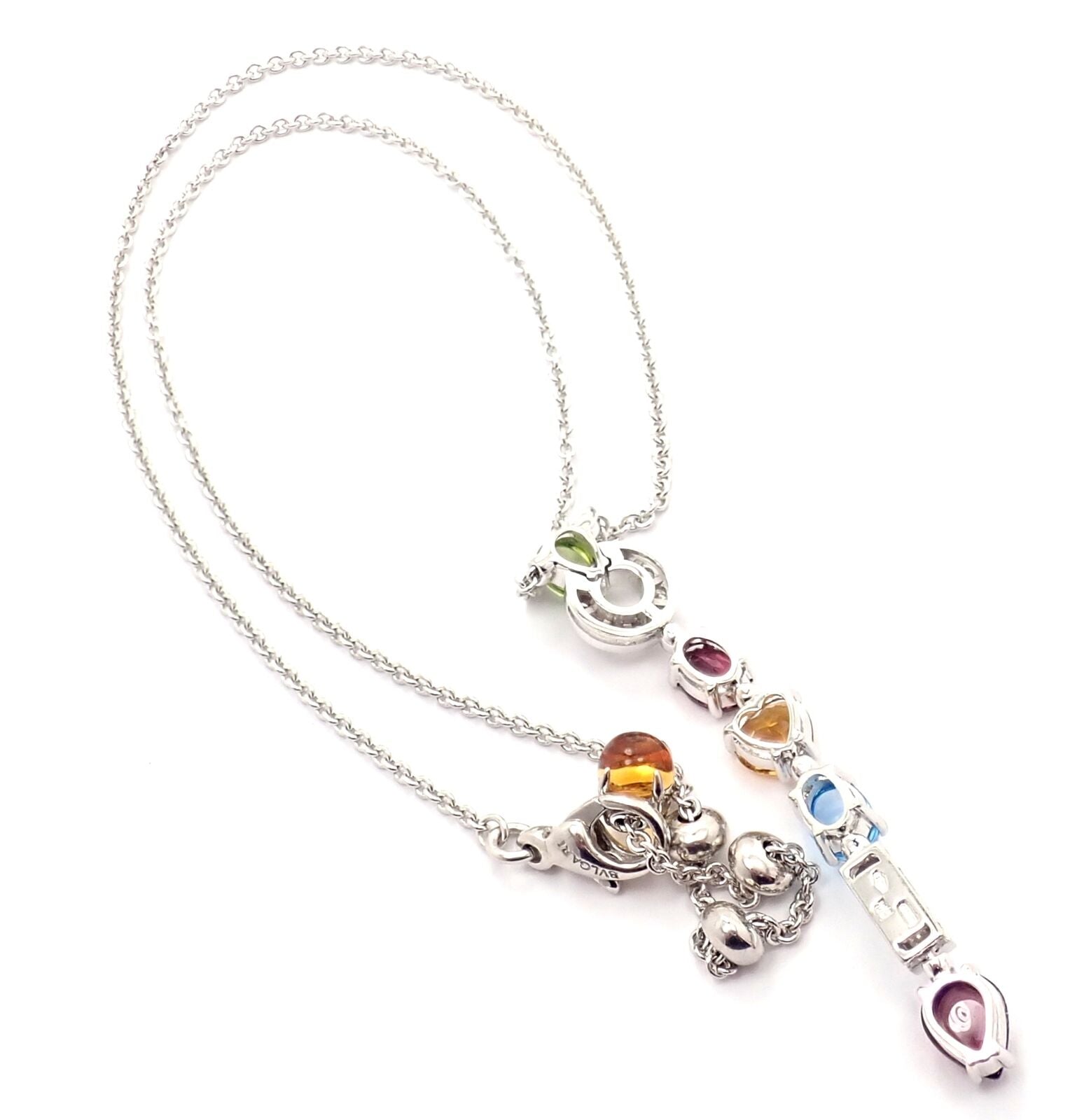 Bulgari Jewelry & Watches:Fine Jewelry:Necklaces & Pendants Authentic! Bvlgari Bulgari Allegra 18k White Gold Diamond Color Stones Necklace