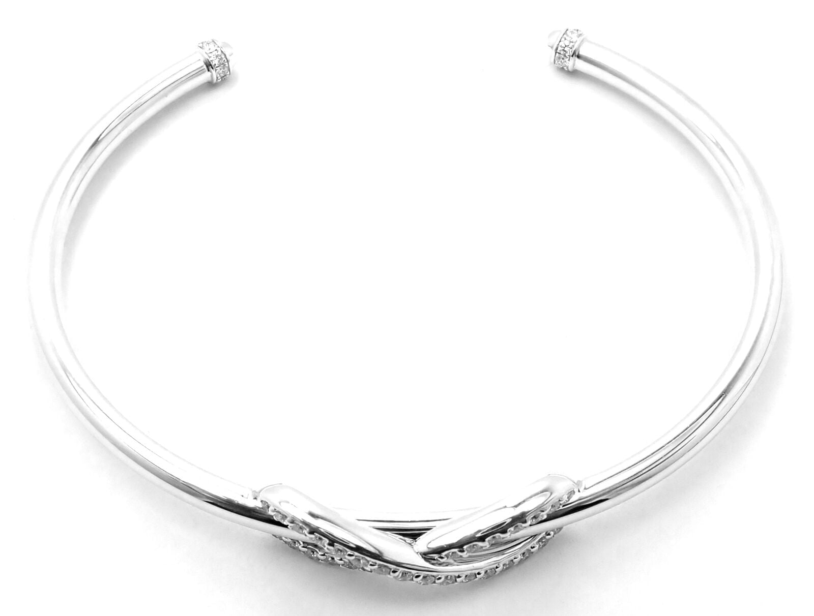 Tiffany & Co. Jewelry & Watches:Fine Jewelry:Bracelets & Charms Authentic! Tiffany & Co 18k White Gold Diamond Infinity Cuff Bangle Bracelet