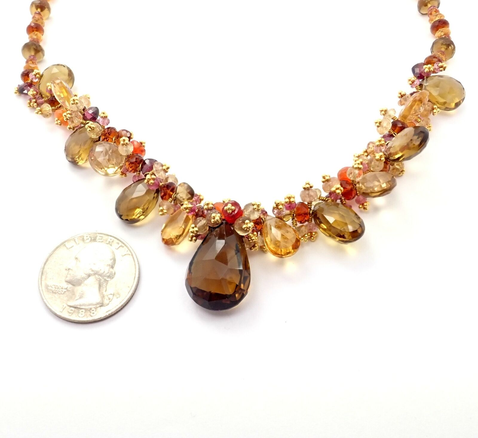 Laura Gibson Jewelry & Watches:Fine Jewelry:Necklaces & Pendants Laura Gibson 18k Yellow Gold Briolette Smokey Topaz Bead Large Candy Necklace