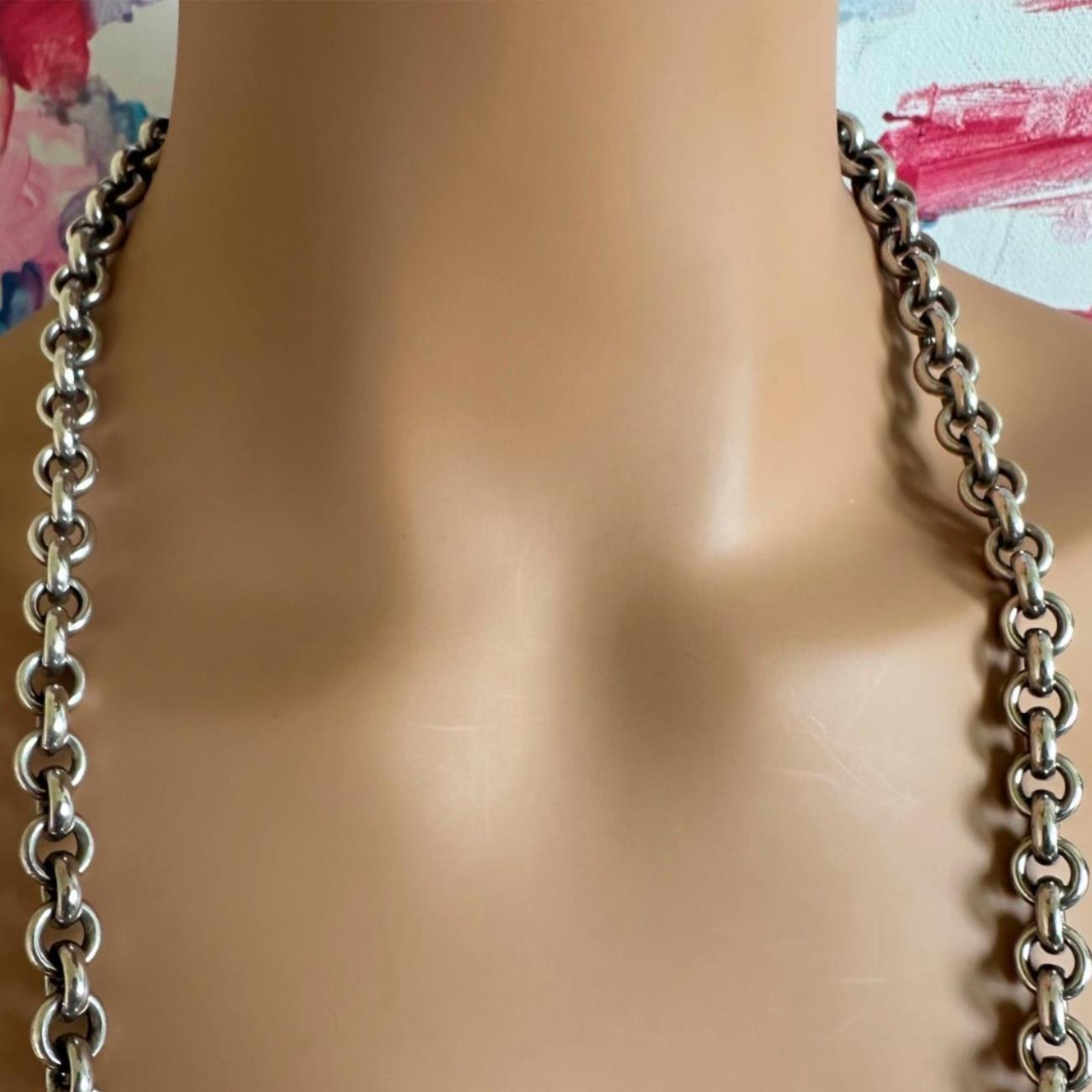 Tiffany & Co Silver Necklace 4 Pendant Charm 21 Inch Bead Chain Longer Gift
