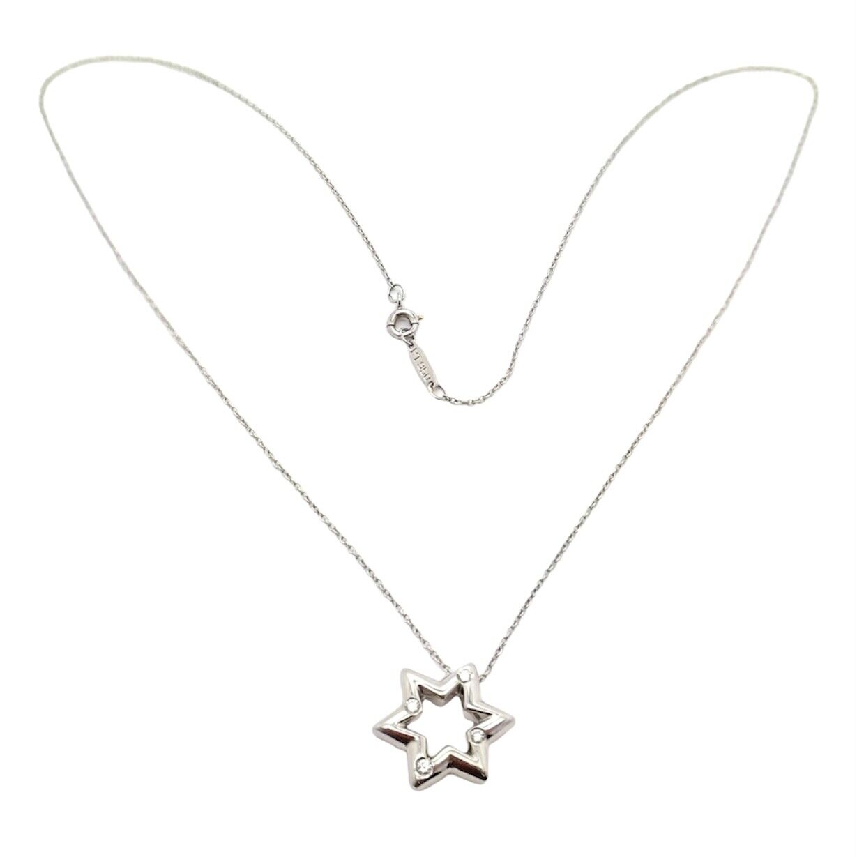 Tiffany & Co. Jewelry & Watches:Fine Jewelry:Necklaces & Pendants Authentic! Tiffany & Co Platinum Diamond Star Of David Pendant Necklace