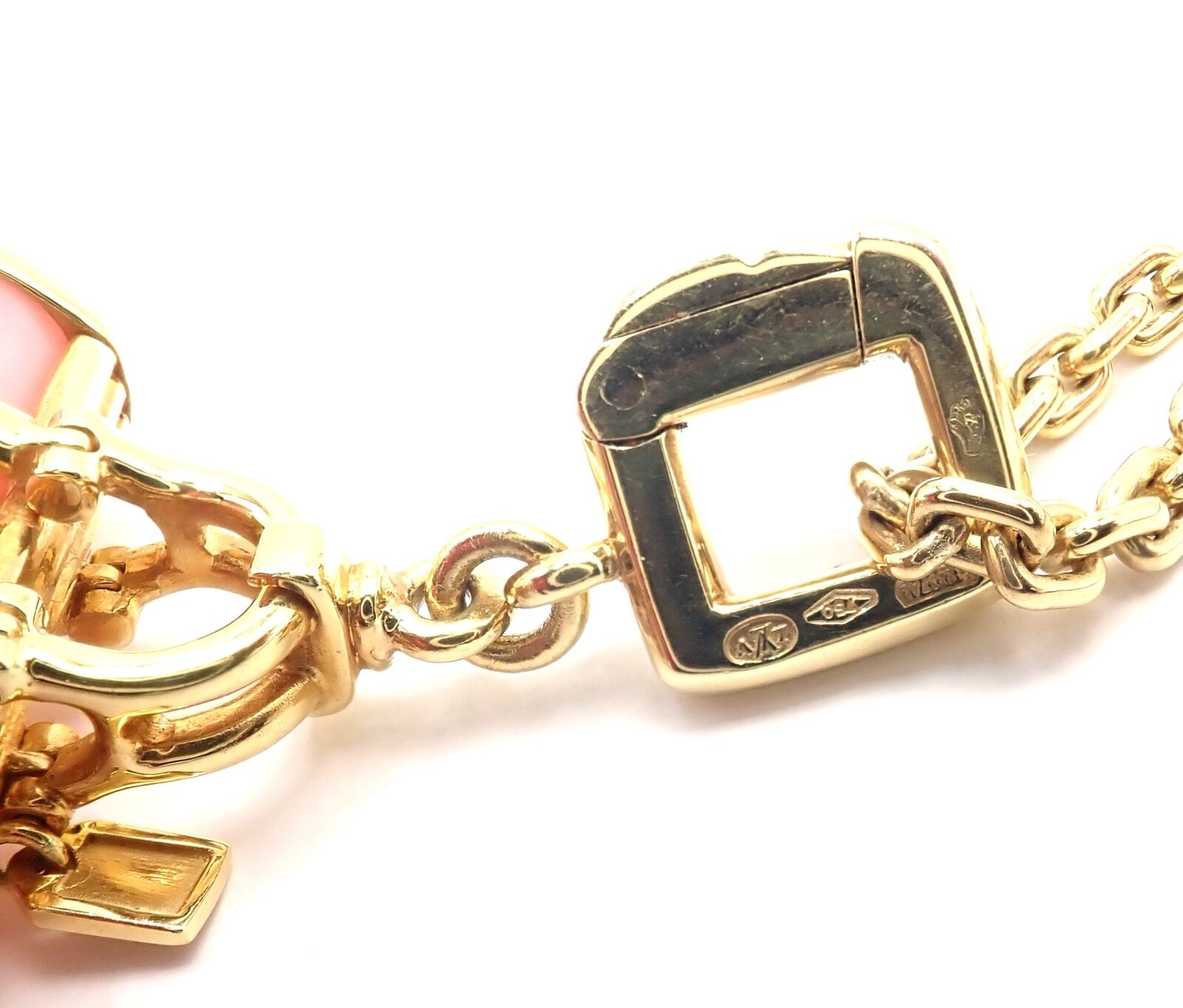 Louis Vuitton 18K Yellow Gold Quartz Purse Bag Pendant Chain Necklace