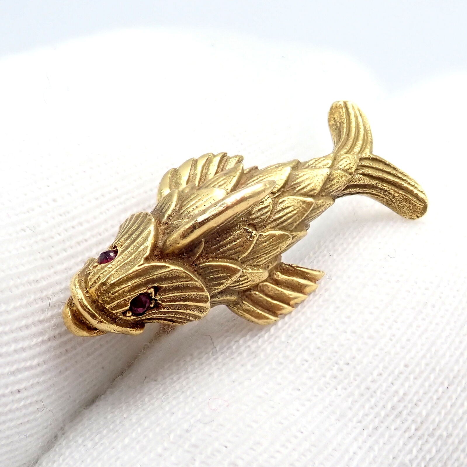 Tiffany & Co. Jewelry & Watches:Fine Jewelry:Brooches & Pins Vintage Tiffany & Co Schlumberger 18k Yellow Gold Fish Tie Tac Tack Lapel Pin