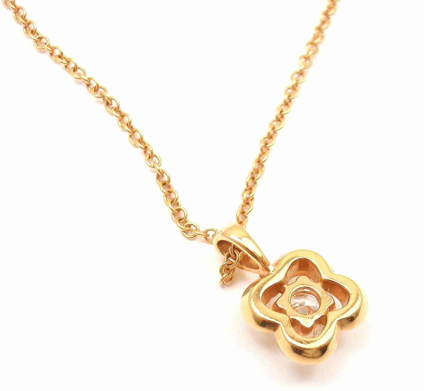 Roberto Coin Jewelry & Watches:Fine Jewelry:Necklaces & Pendants MAUBOUSSIN 18K ROSE GOLD DIAMOND FLOWER PENDANT NECKLACE