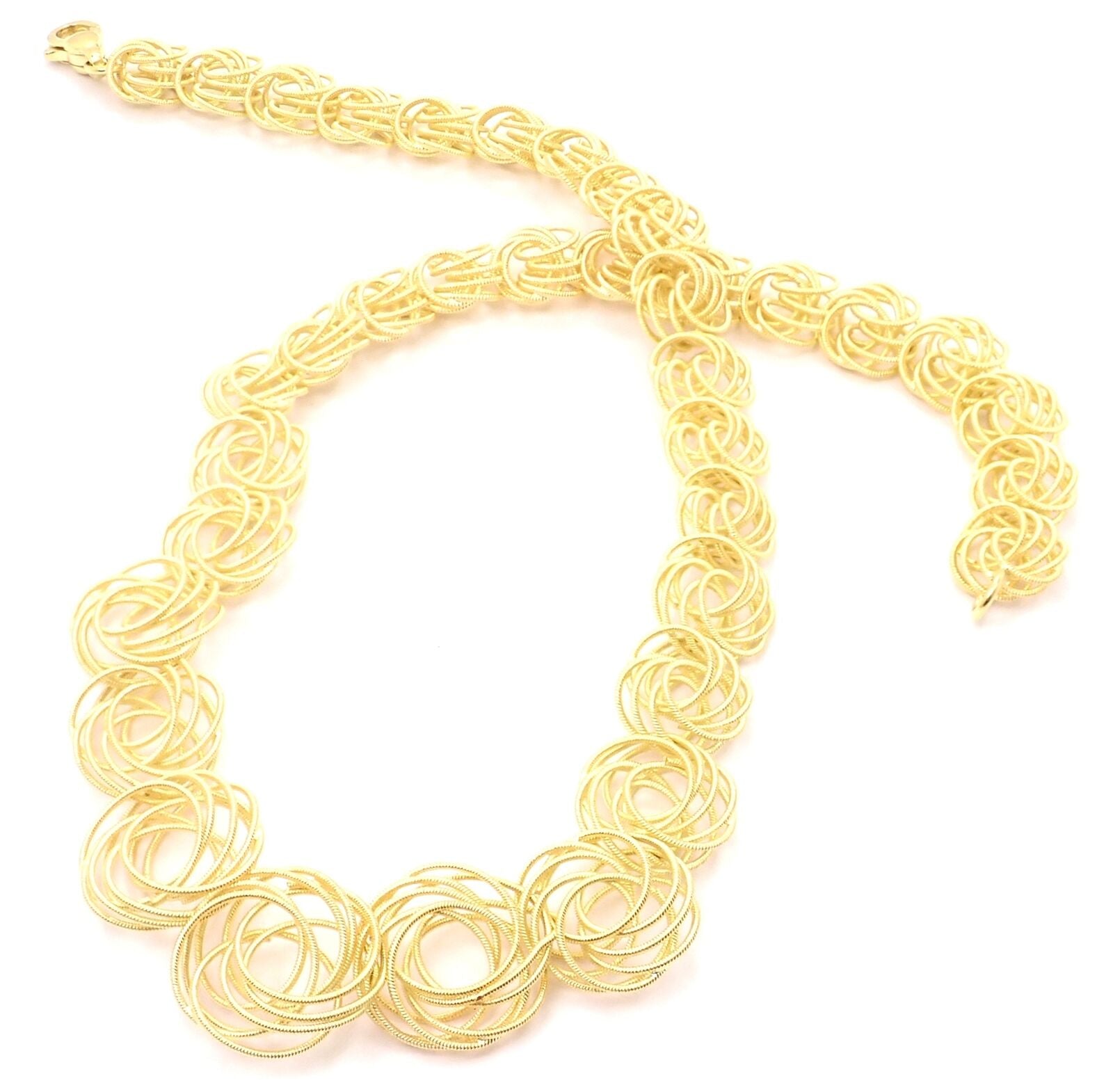 Buccellati Jewelry & Watches:Fine Jewelry:Necklaces & Pendants Authentic! Buccellati Hawaii 18k Yellow Gold Wire Graduated Link Necklace