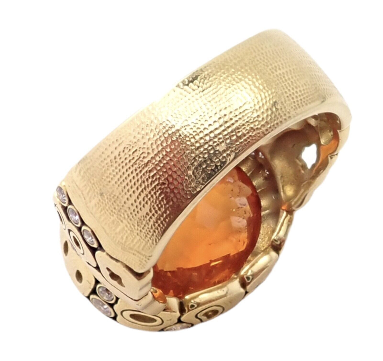 Alex Sepkus Jewelry & Watches:Fine Jewelry:Rings Rare! Alex Sepkus 18k Yellow Gold Diamond Windows Large Orange Spessartite Ring