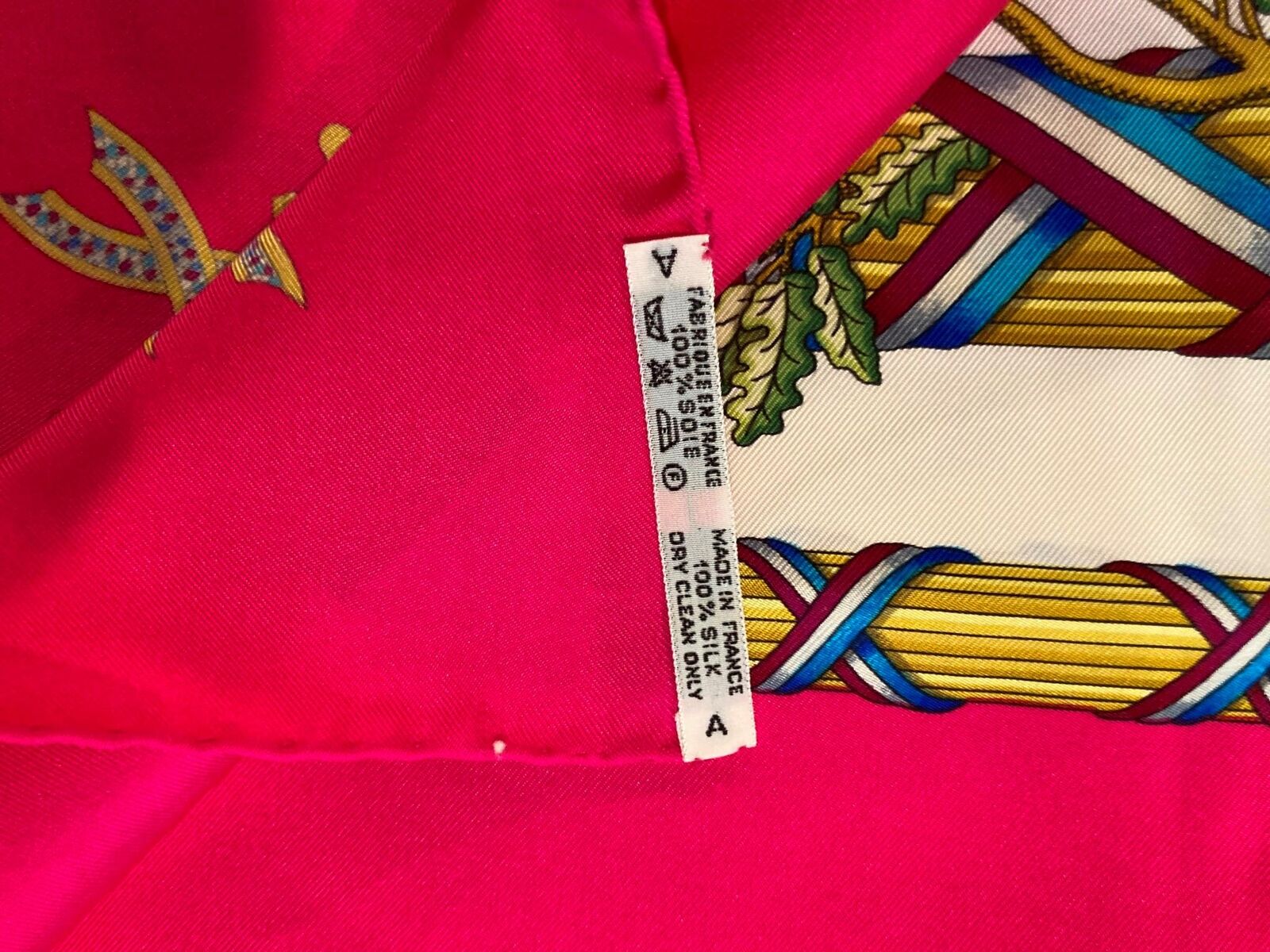 Hermes Clothing, Shoes & Accessories:Women:Women's Accessories:Scarves & Wraps Authentic RARE! Hermes Pink Republic Francais Illuminati Vintage 90cm Silk Scarf