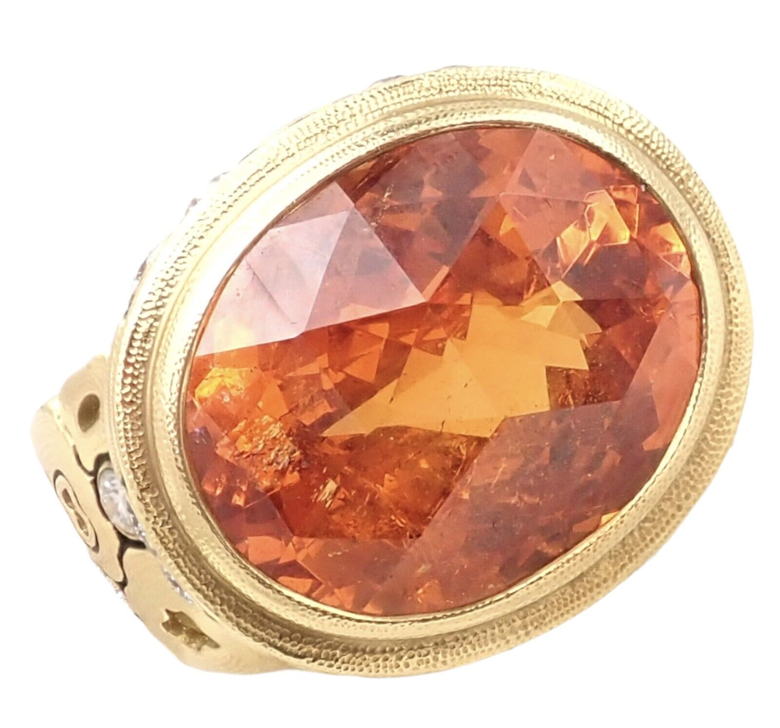 Alex Sepkus Jewelry & Watches:Fine Jewelry:Rings Rare! Alex Sepkus 18k Yellow Gold Diamond Windows Large Orange Spessartite Ring