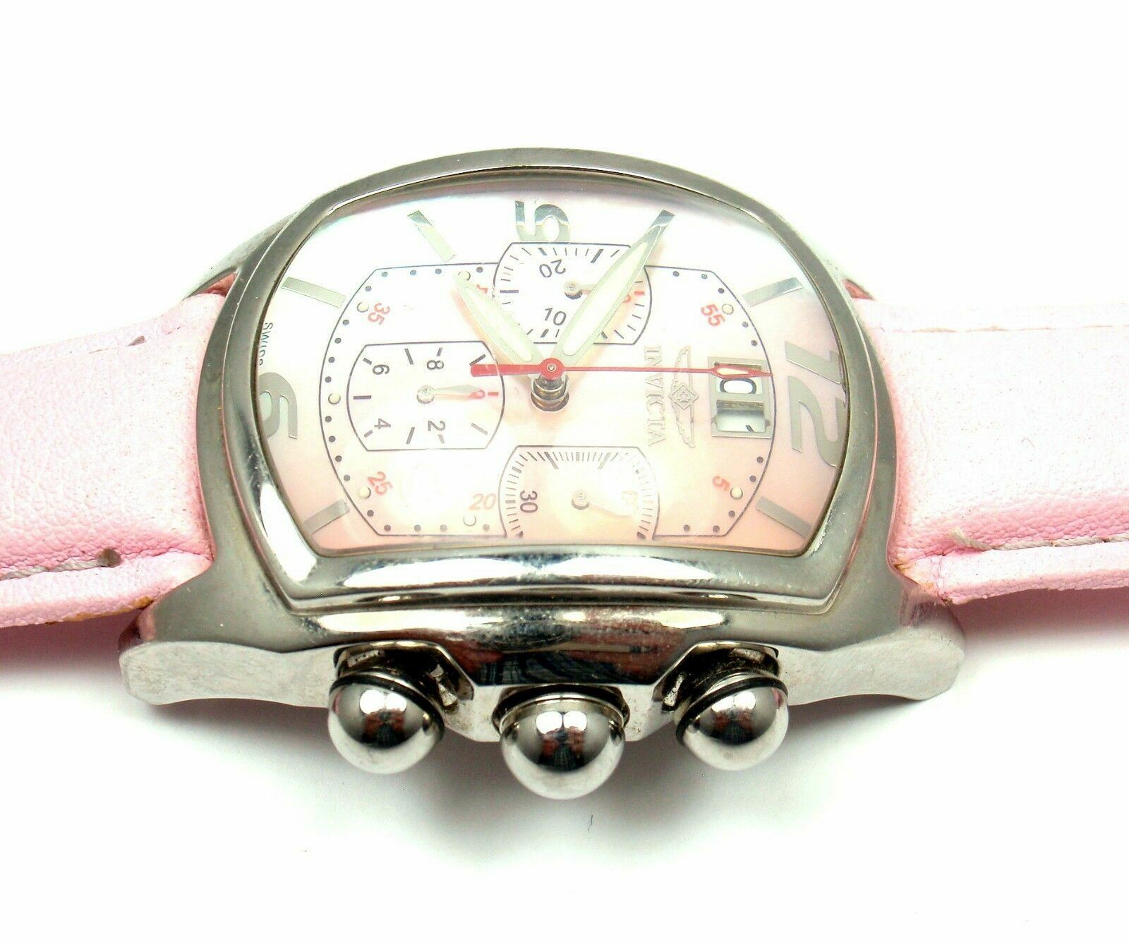 Rare Invicta Large Dragon Lupah Pink Mother of Pearl Quartz Mens